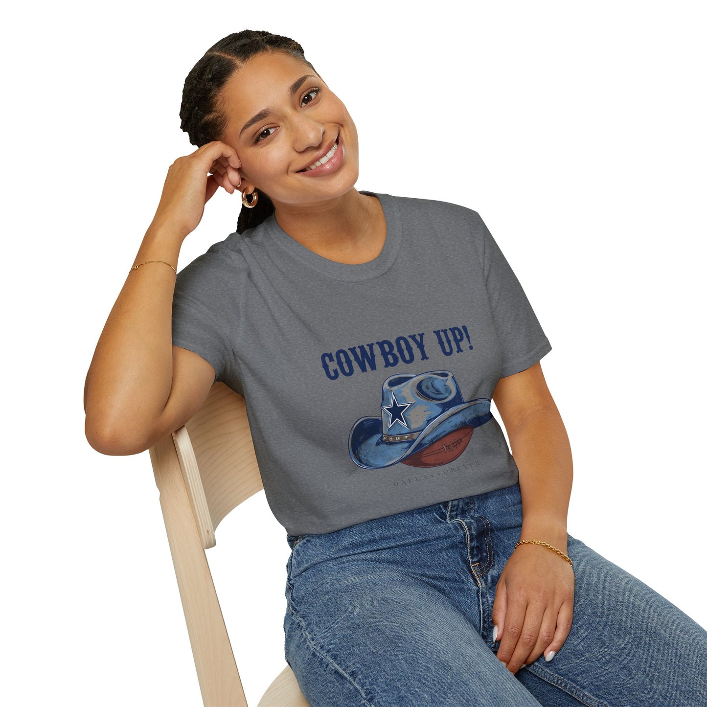 Cowboy Up! Unisex Softstyle T-Shirt - Casual Western Tee for Rodeos, Country Events, Fun Graphic Shirt, Everyday Wear