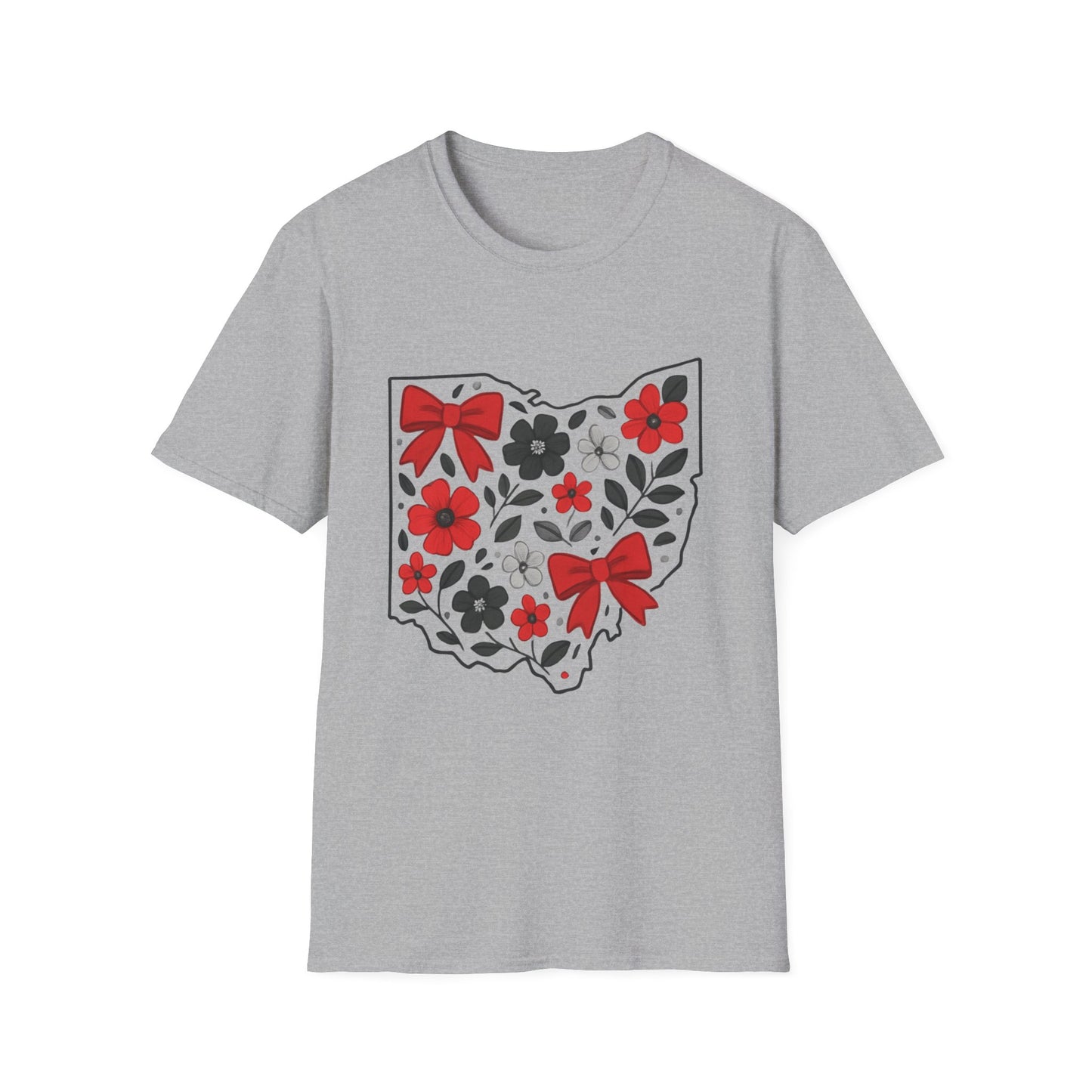 Ohio Floral T-Shirt, Unisex Tees, Gift for Her, Vintage Style, Summer Wardrobe Essential, State Pride