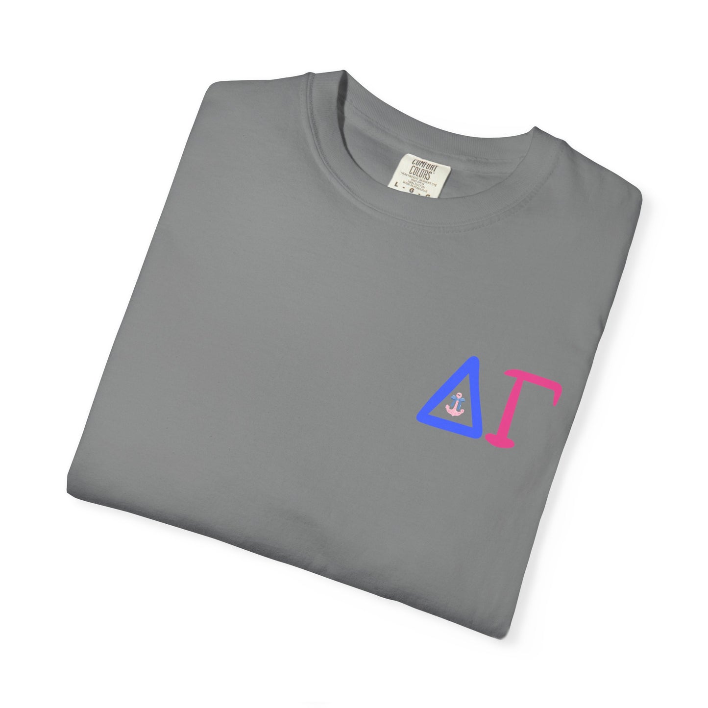 Delta Gamma Unisex Garment-Dyed T-Shirt, Sorority Pride Shirt, Nautical Design Tee, Perfect for Recruitment and Celebrations, Gift Idea