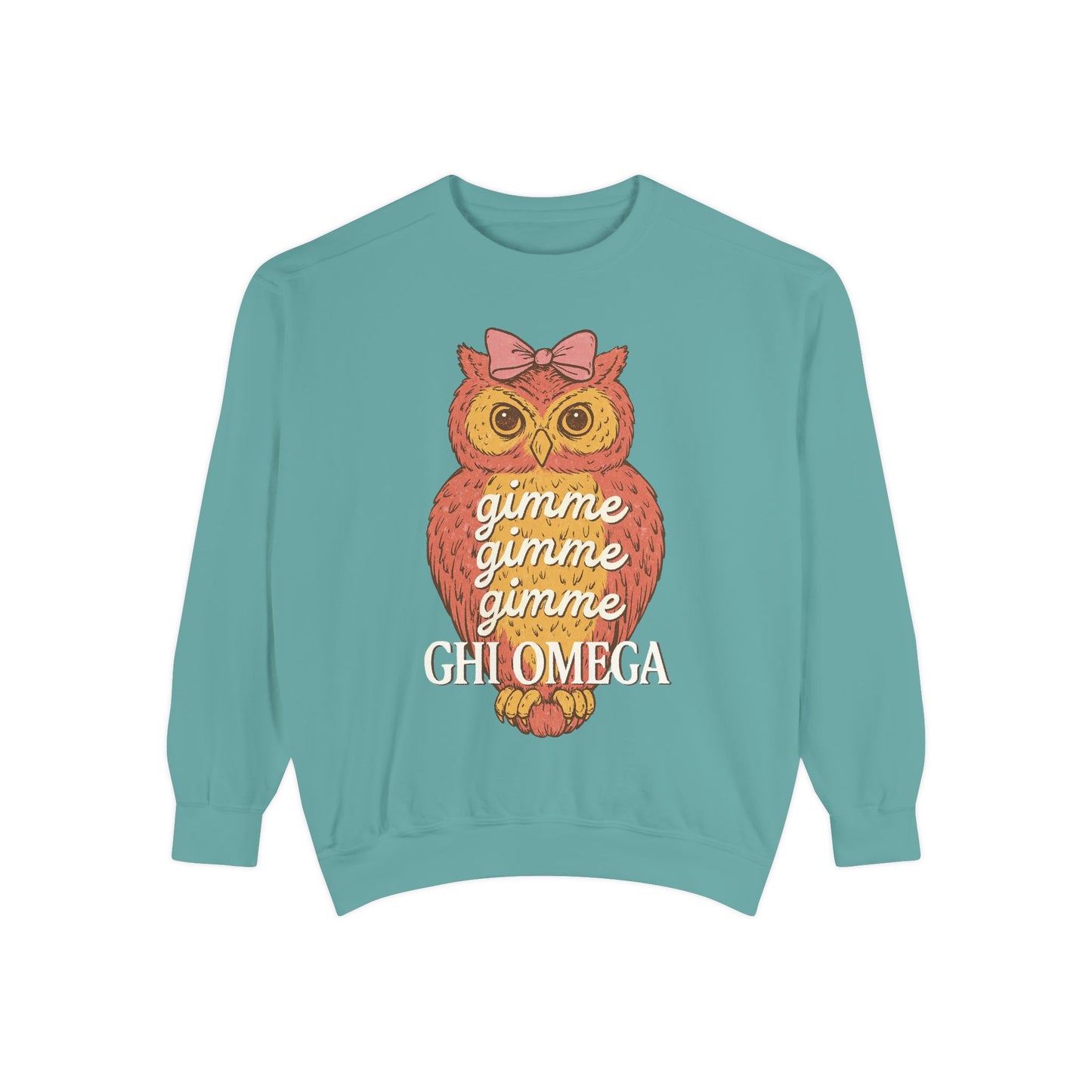 Gimme Gimme Owl Sweatshirt, Unisex Sweatshirt, Sorority Apparel, Cute Owl Design, Cozy Gift, College Sweatshirt