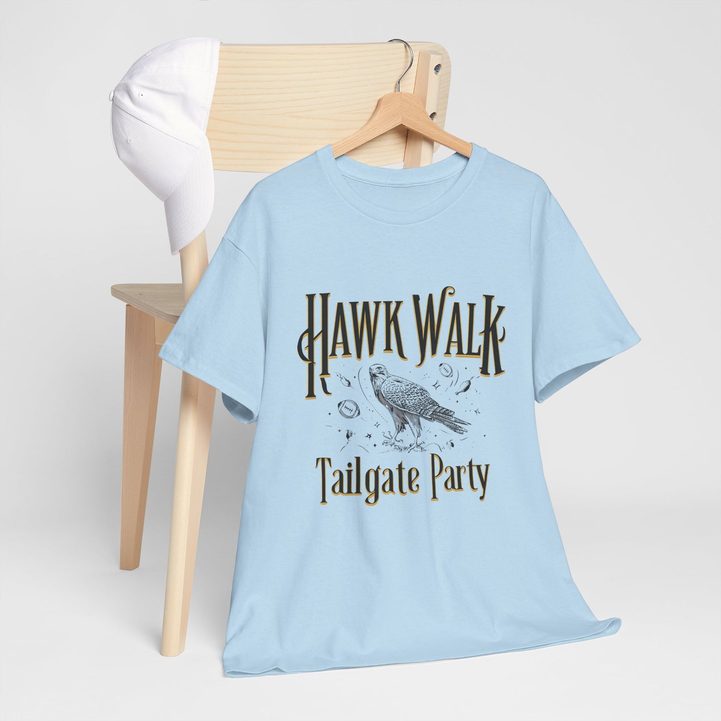 Hawk Walk Tailgate Tee, Unisex Cotton Shirt, Outdoor Event T-Shirt, Festival Wear, Bird Lover Gift, Sports Gathering Apparel