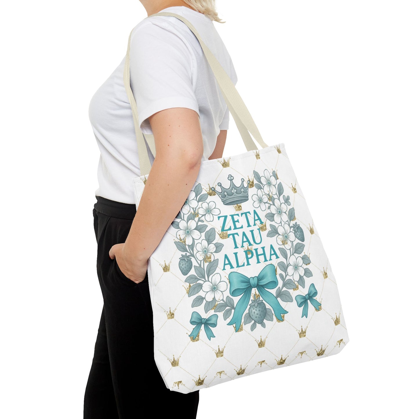 Zeta Tau Alpha Tote Bag | Sorority Bags, Floral Design, Gift for Sisters, Campus Essentials, Personalized Tote