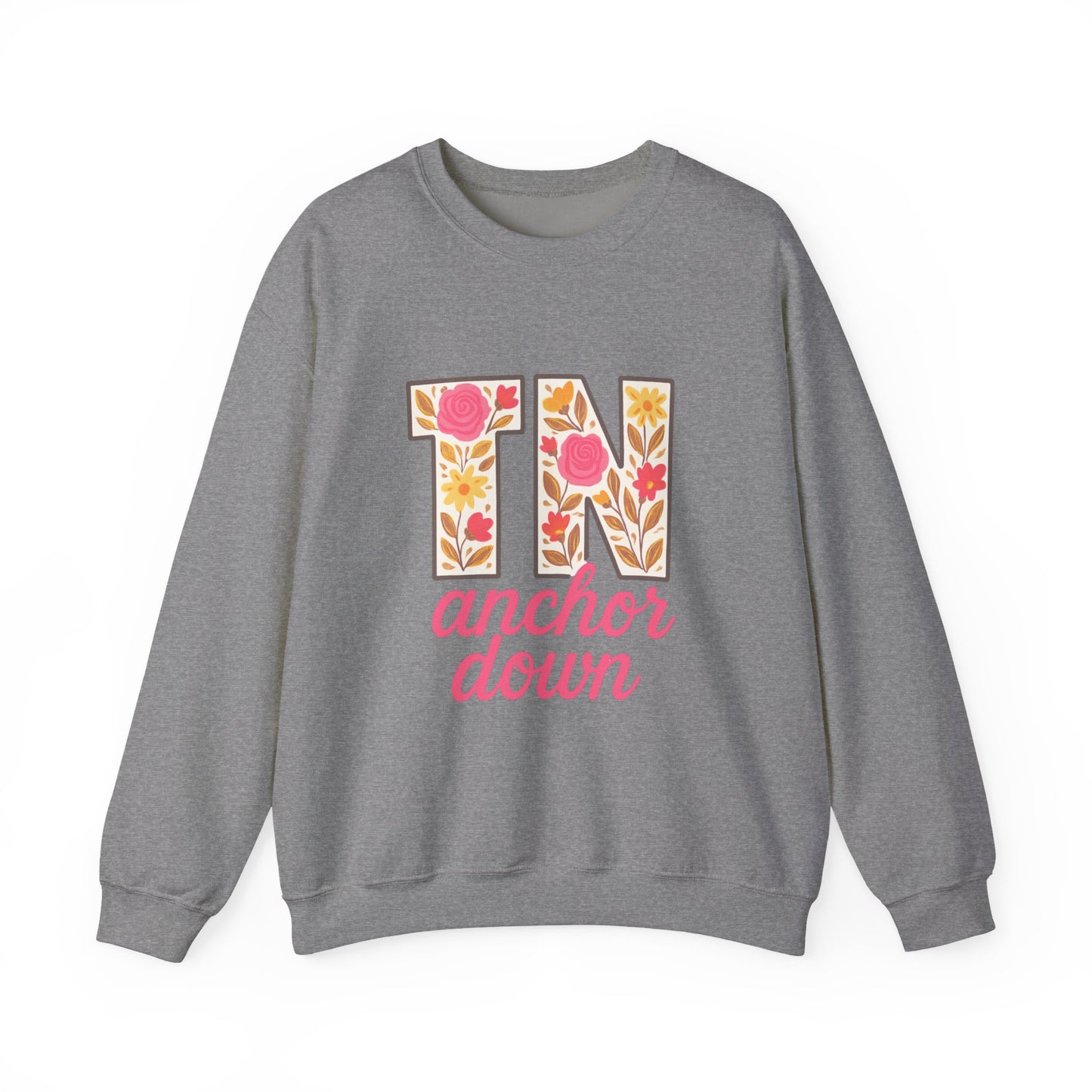 Cozy Floral Crewneck Sweatshirt with TN Design, Cute Gifts for Tennessee Fans, Casual Fall Wear, Perfect for Holidays & Gatherings