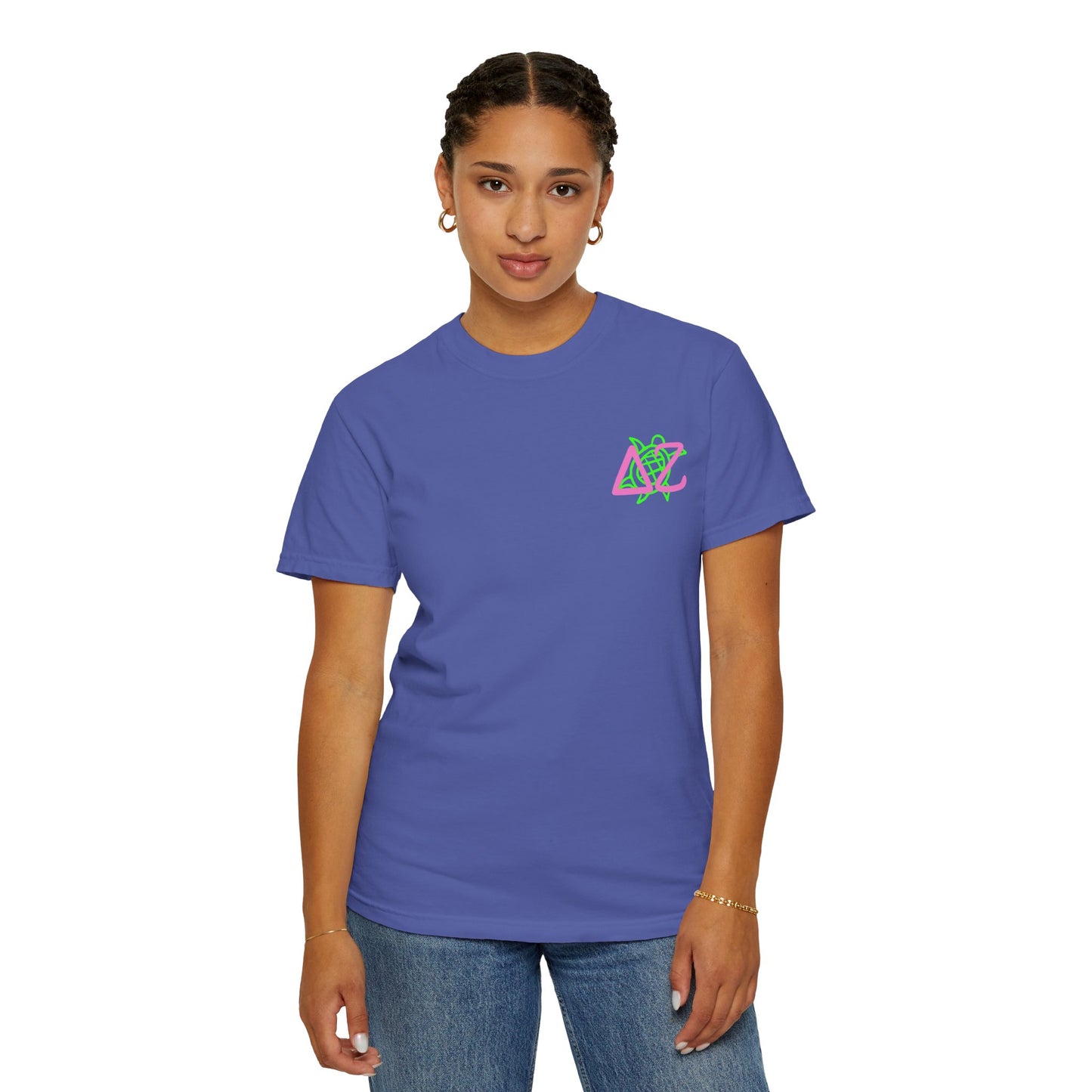 Delta Zeta Unisex T-Shirt, Sorority Shirt, Garment-Dyed Tee, Cute College Top, Sisterhood Apparel, Gift for Sorority Sisters
