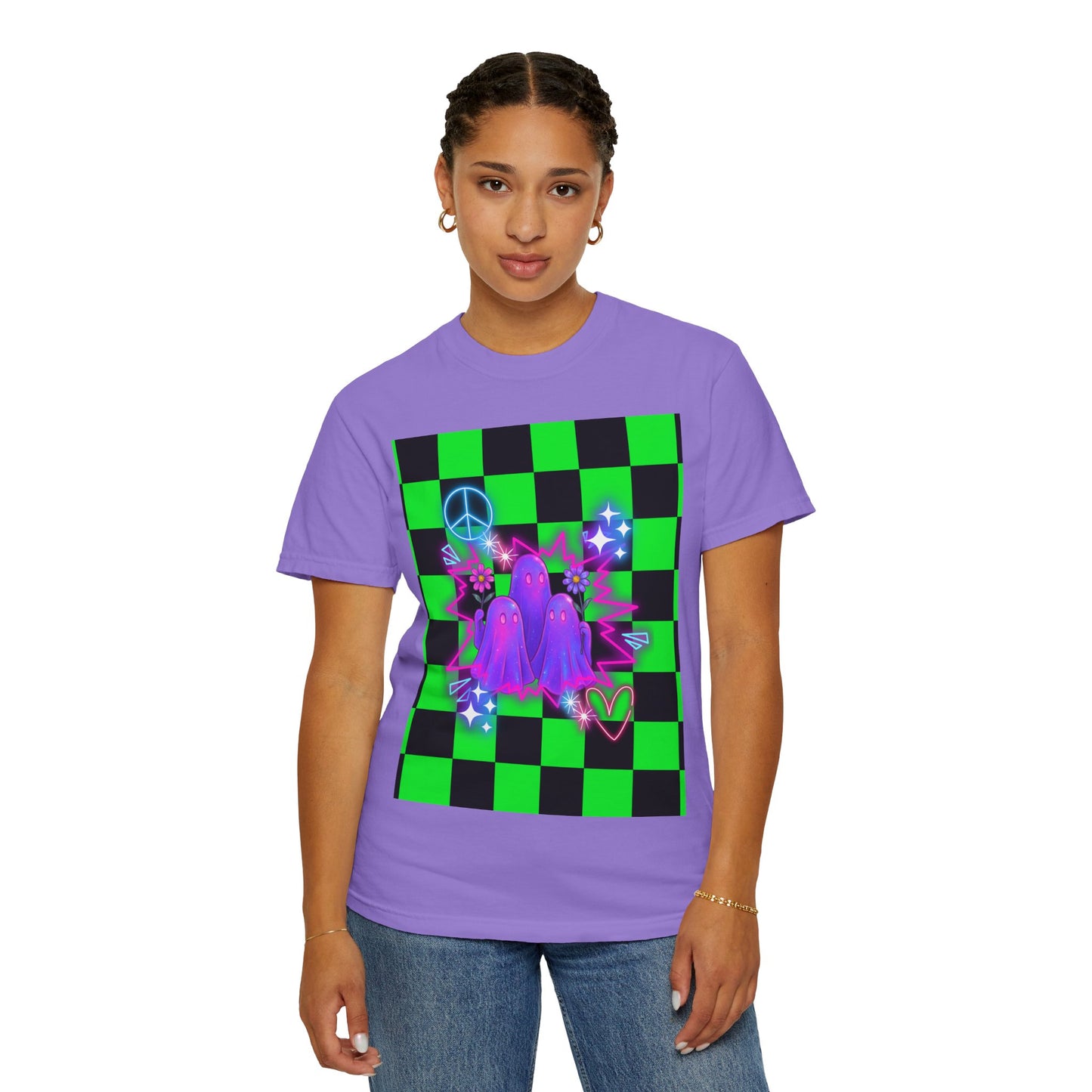 Vibrant Ghost Graphic Tee, Unisex T-shirt, Retro Vibe Shirt, Perfect for Halloween, Party Wear, Casual Style, Unique Gift
