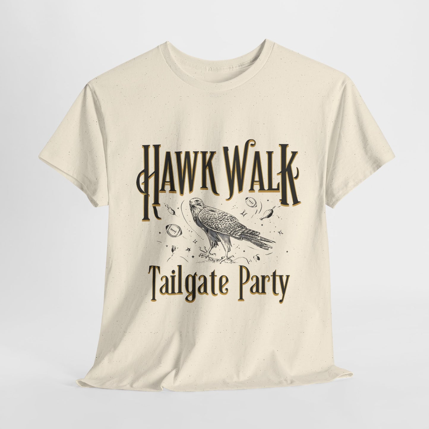 Hawk Walk Tailgate Tee, Unisex Cotton Shirt, Outdoor Event T-Shirt, Festival Wear, Bird Lover Gift, Sports Gathering Apparel