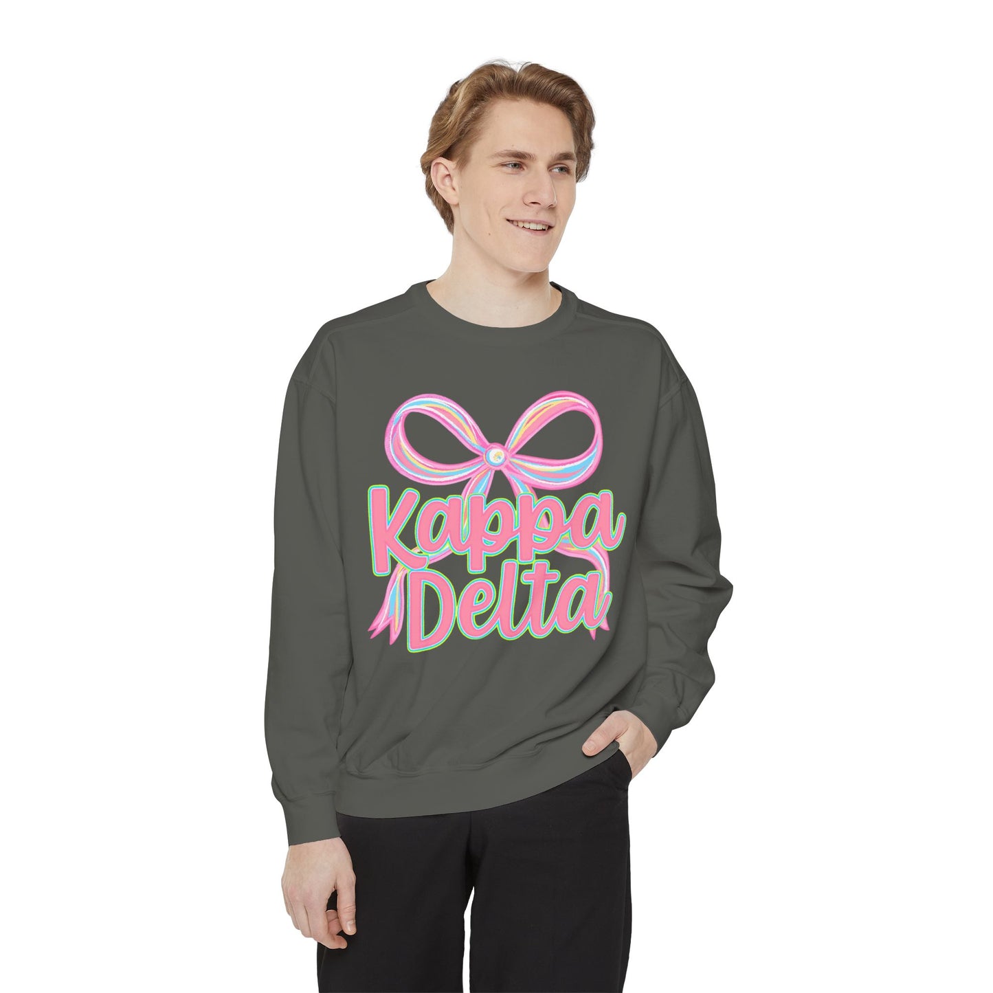 KD Comfort Colors Garment-Dyed Sweatshirt, Sorority Apparel, Cozy Gift, College Sweatshirt, Valentine's Day Gift, Customizable Sweater