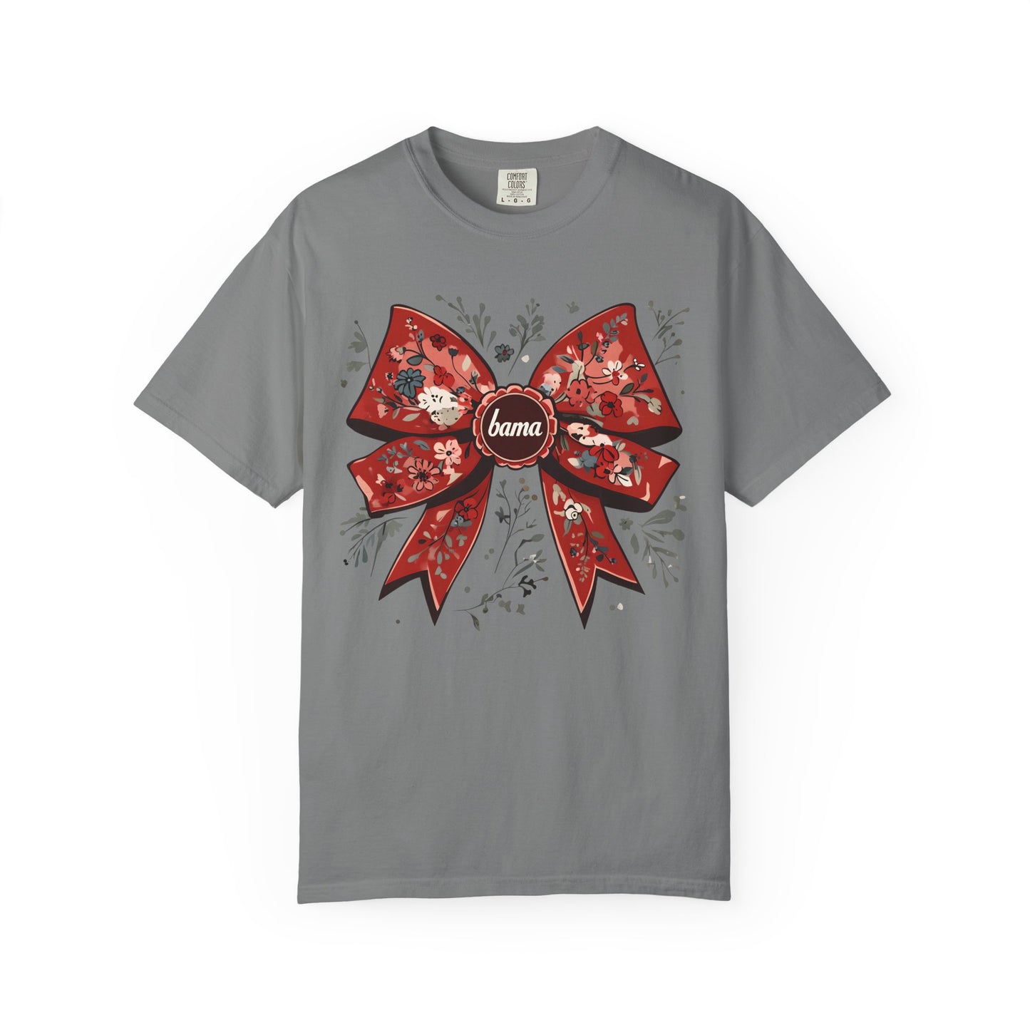 Floral Bow T-shirt - Comfort Colors - Coquette Bama Bow - Alabama Fan