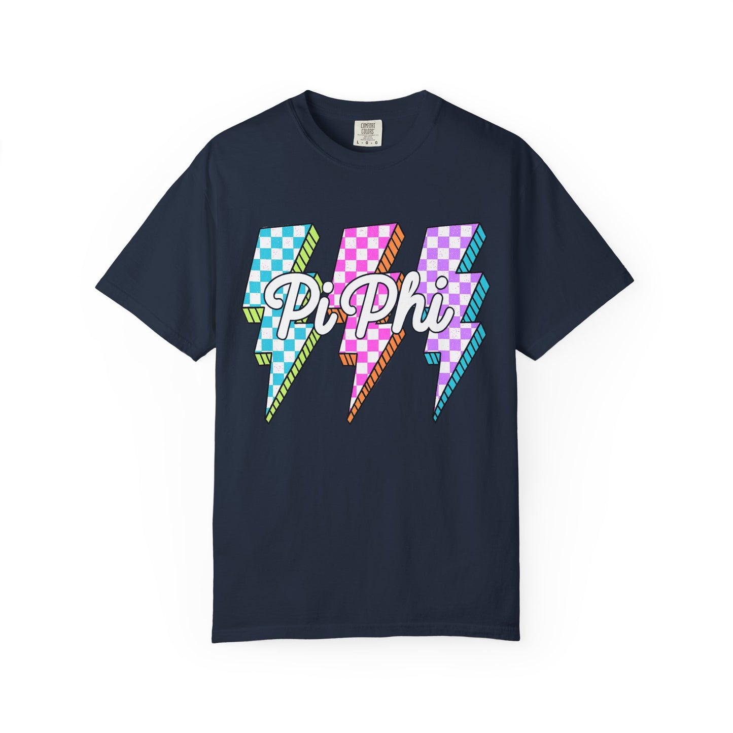 PB Phi Lightning Bolt Unisex T-shirt | Vibrant Greek Life Apparel, Unique Gift for Sorority Sisters, Casual Wear, Celebrating Sisterhood