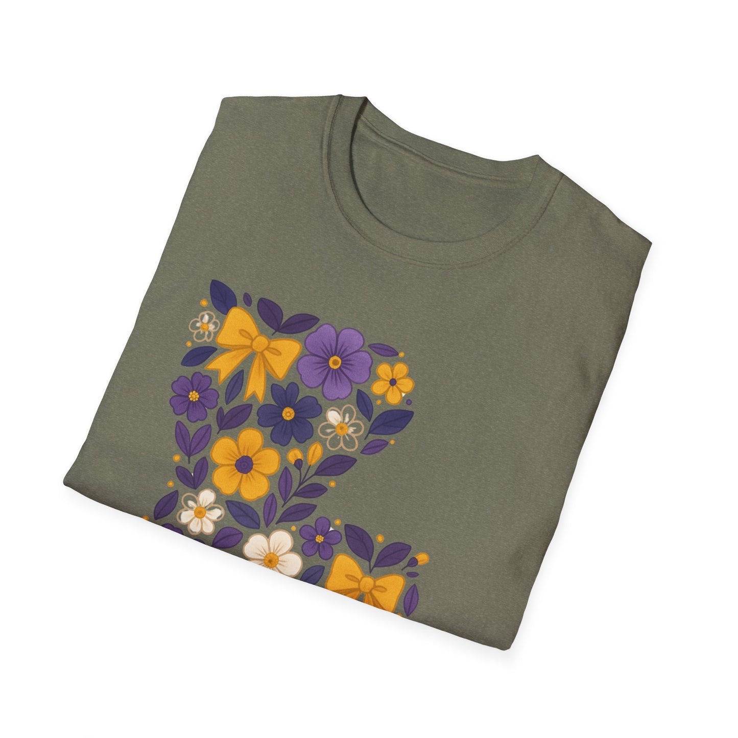 Louisiana Floral Graphic Tee, Casual Unisex T-Shirt, Spring Fashion, Gift for Nature Lovers, Summer Outfit, Southern Pride