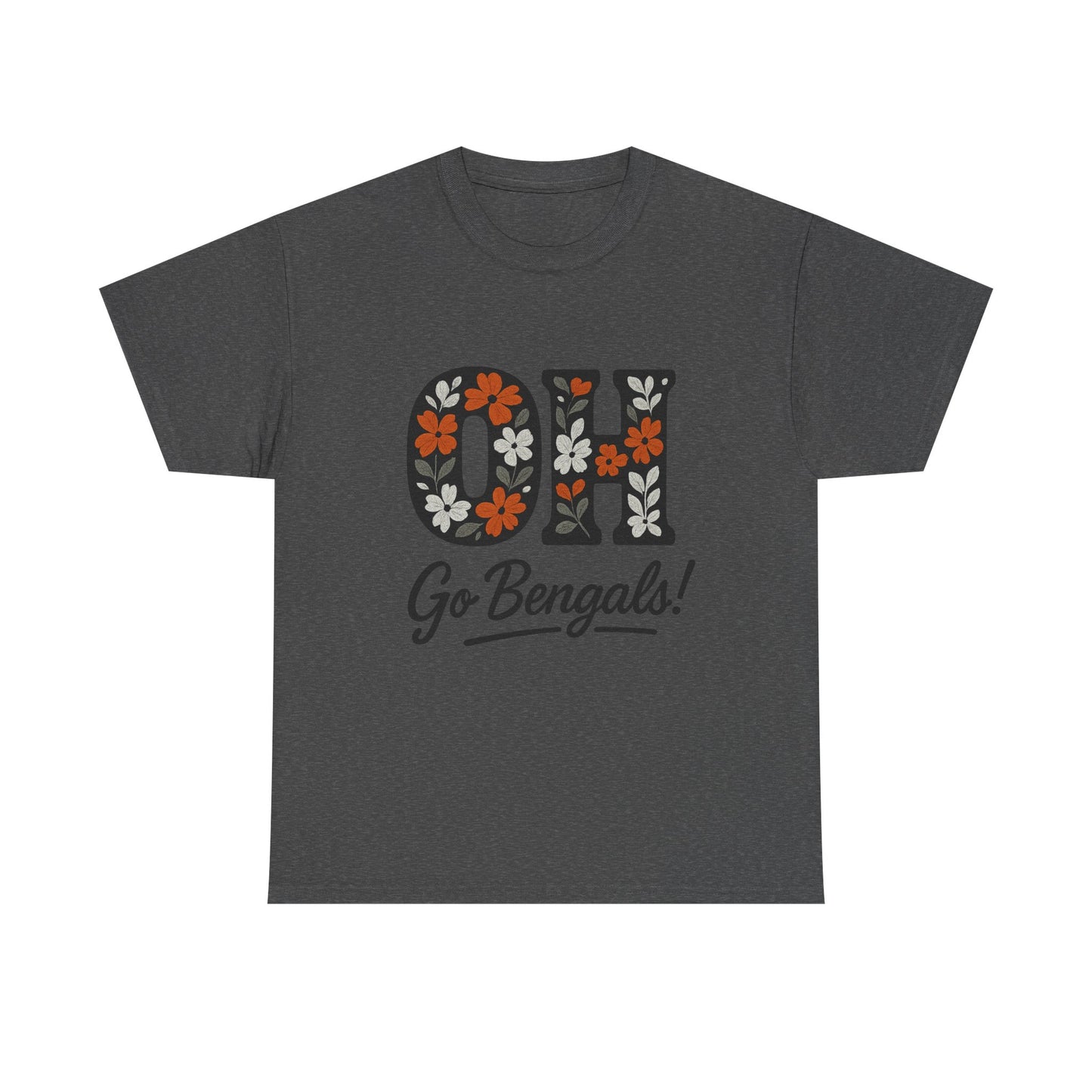 Bengals Floral Tee - Unisex Heavy Cotton