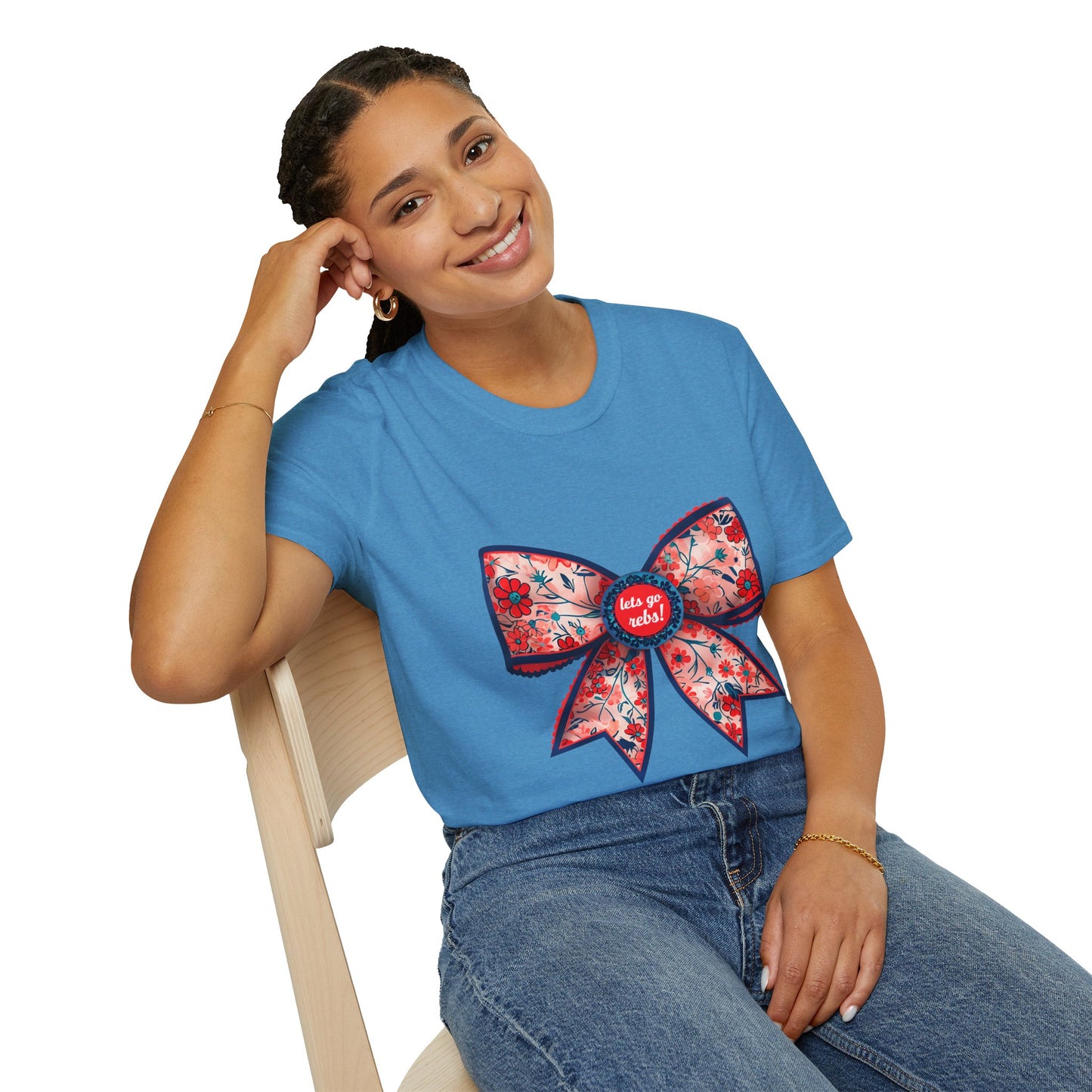 Go rebs coquette bow, Floral Bow T-Shirt | Gift for Her, Casual Wear, Birthday Party, Spring Fashion, Cute Graphic Tee