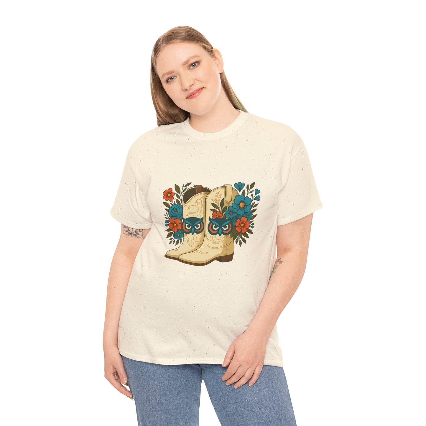 Floral Cowboy Boots Tee, Perfect for Country Music Lovers, Western Style Gift, Casual Outfit, Boho Fashion, Farmhouse Decor