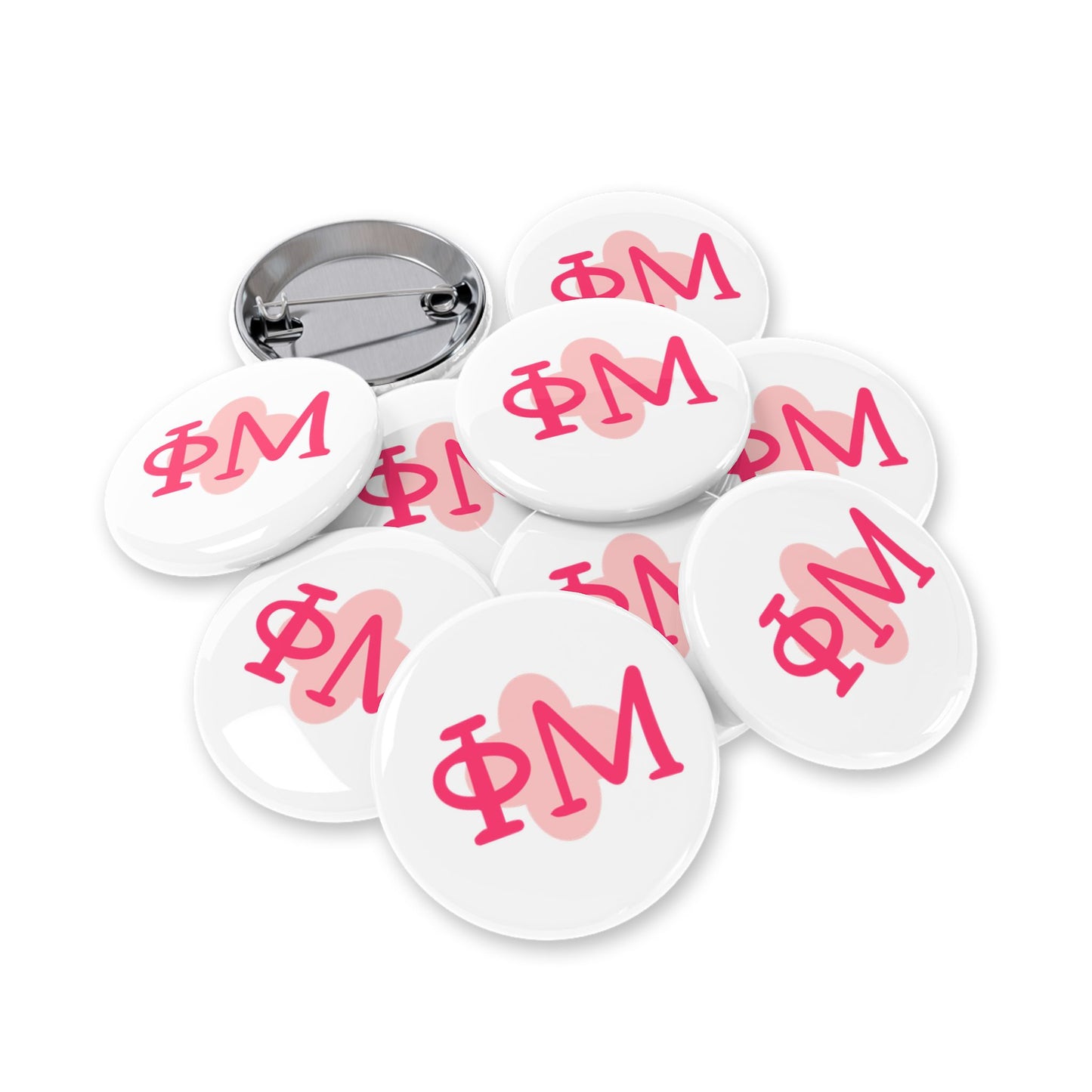 PhiMu Chic Round Pins, Custom Pin Badges, Trendy Buttons, Fun Accessory for Jackets, Gifts for Friends