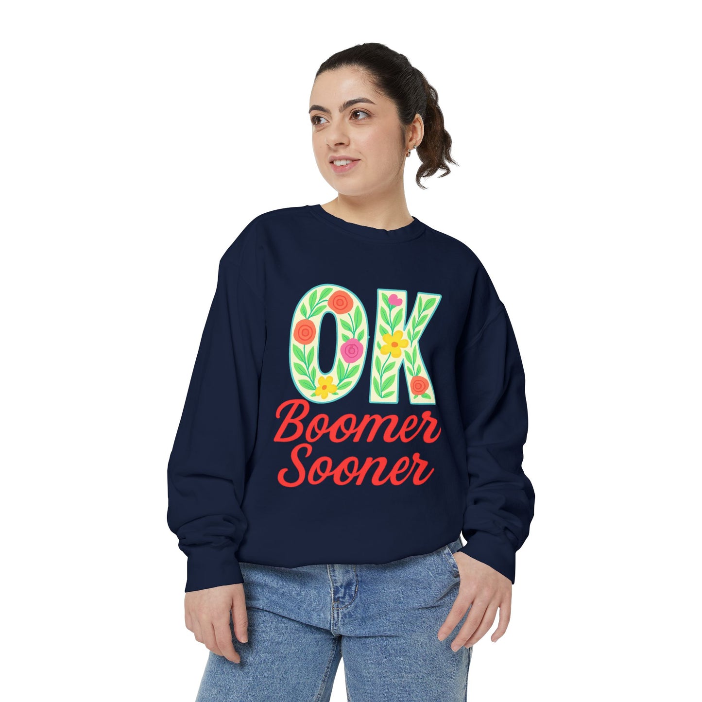 Colorful OK Boomer Sooner Unisex Sweatshirt, Casual Wear, College Apparel, Gift for Fans, Cozy Layering