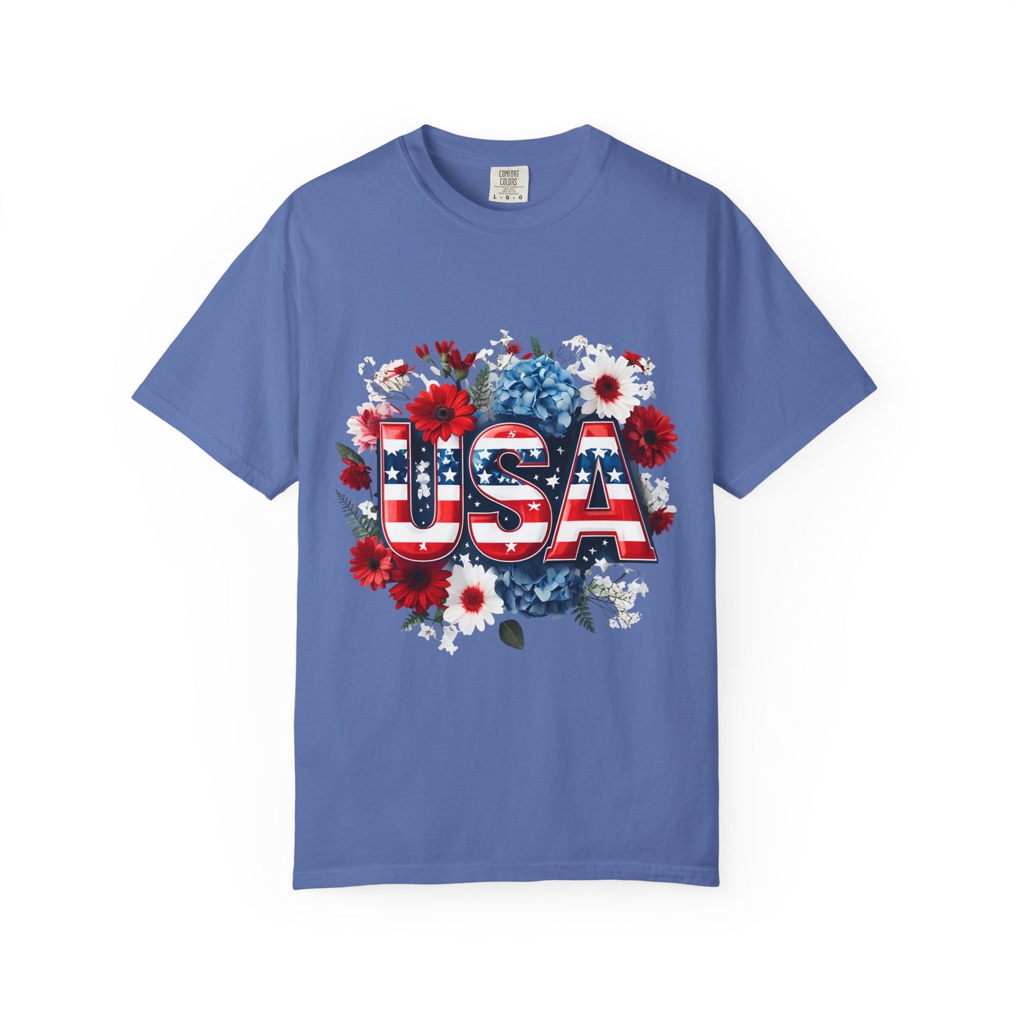 Patriotic Floral USA T-Shirt