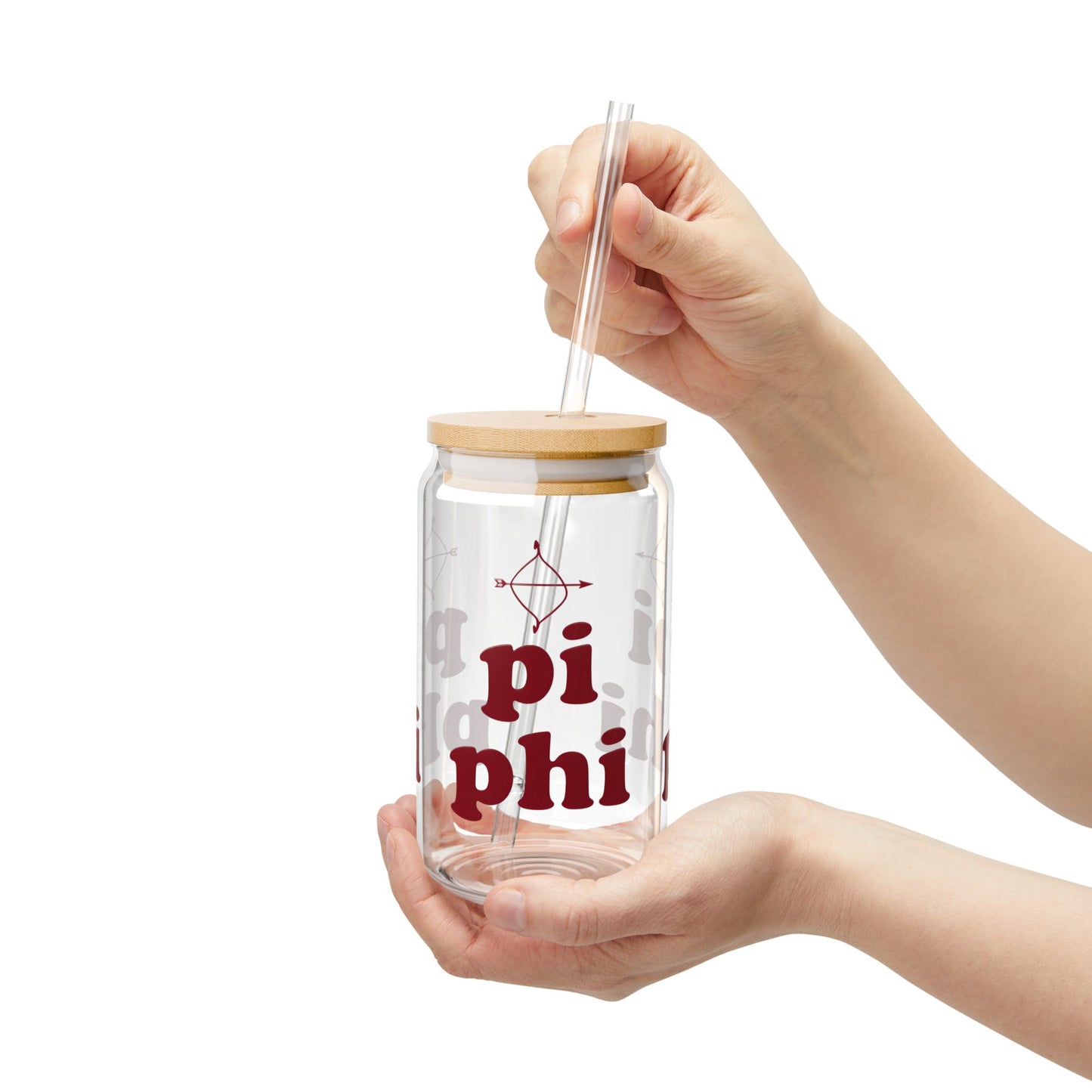 Pi Phi Sorority Sipper Glass