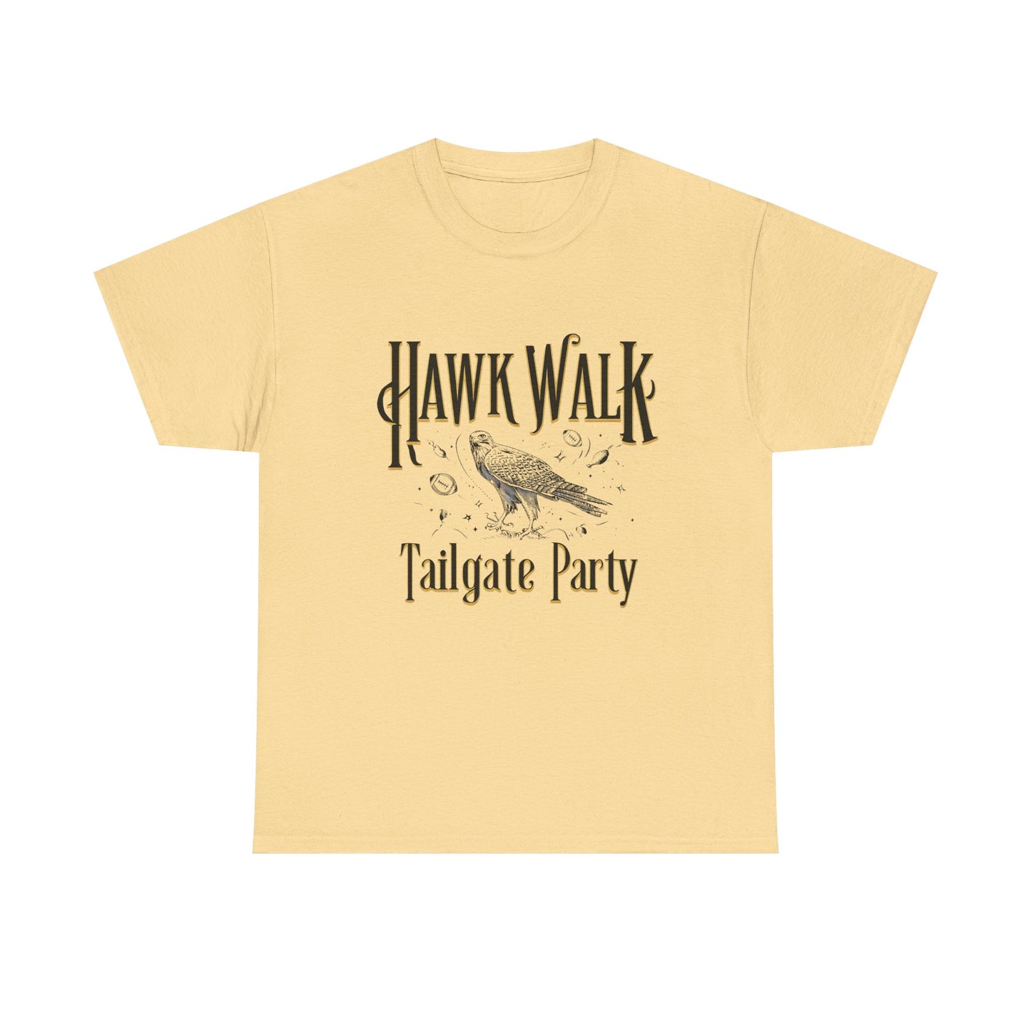 Hawk Walk Tailgate Tee, Unisex Cotton Shirt, Outdoor Event T-Shirt, Festival Wear, Bird Lover Gift, Sports Gathering Apparel