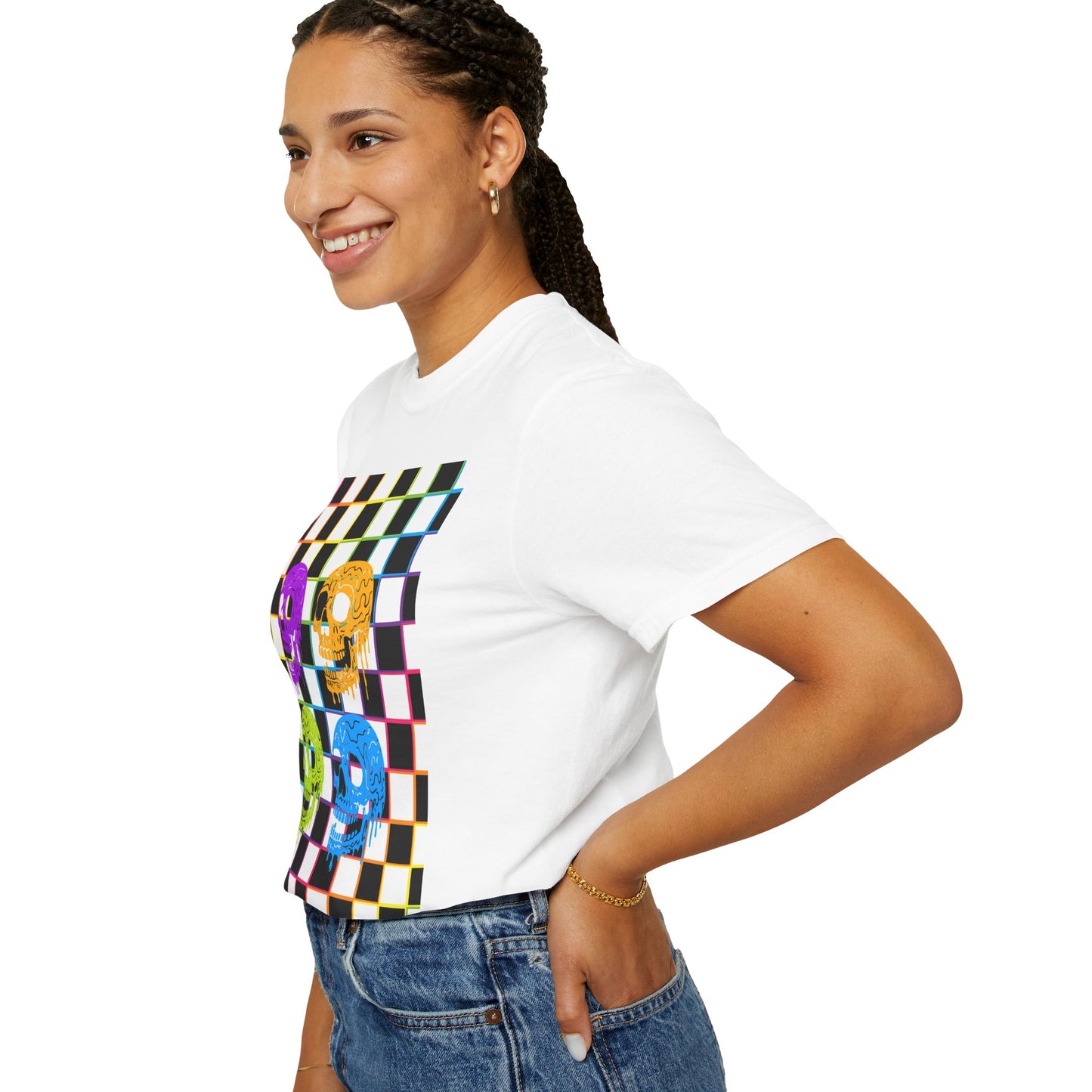 Vibrant Skull Graphic T-Shirt, Unisex Tee, Halloween Outfit, Alternative Fashion, Festival Wear, Casual Street Style