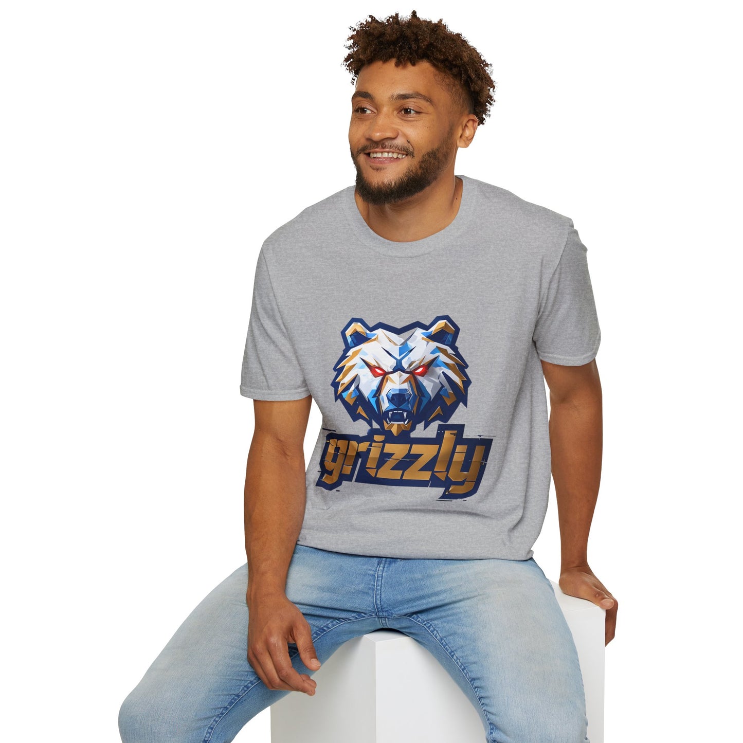 Grizzly Memphis Bear Graphic Tee, Unisex Softstyle T-Shirt, Memphis Basketball Fan, Memphis Grizz, 901, Go Grizz
