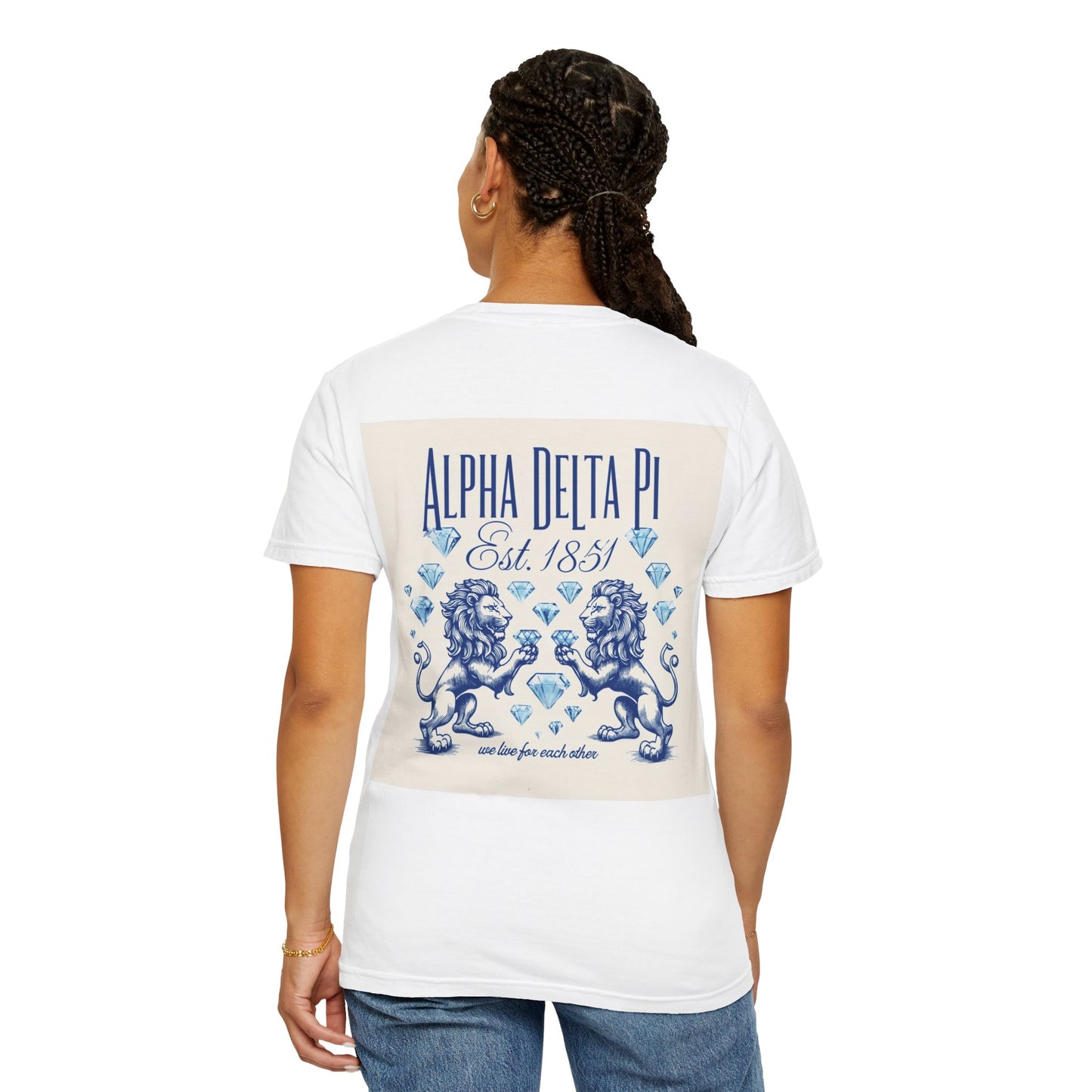 Alpha Delta Pi T-Shirt, Sorority Shirt, College Apparel, Greek Life Gift, Unisex Garment-Dyed Tee