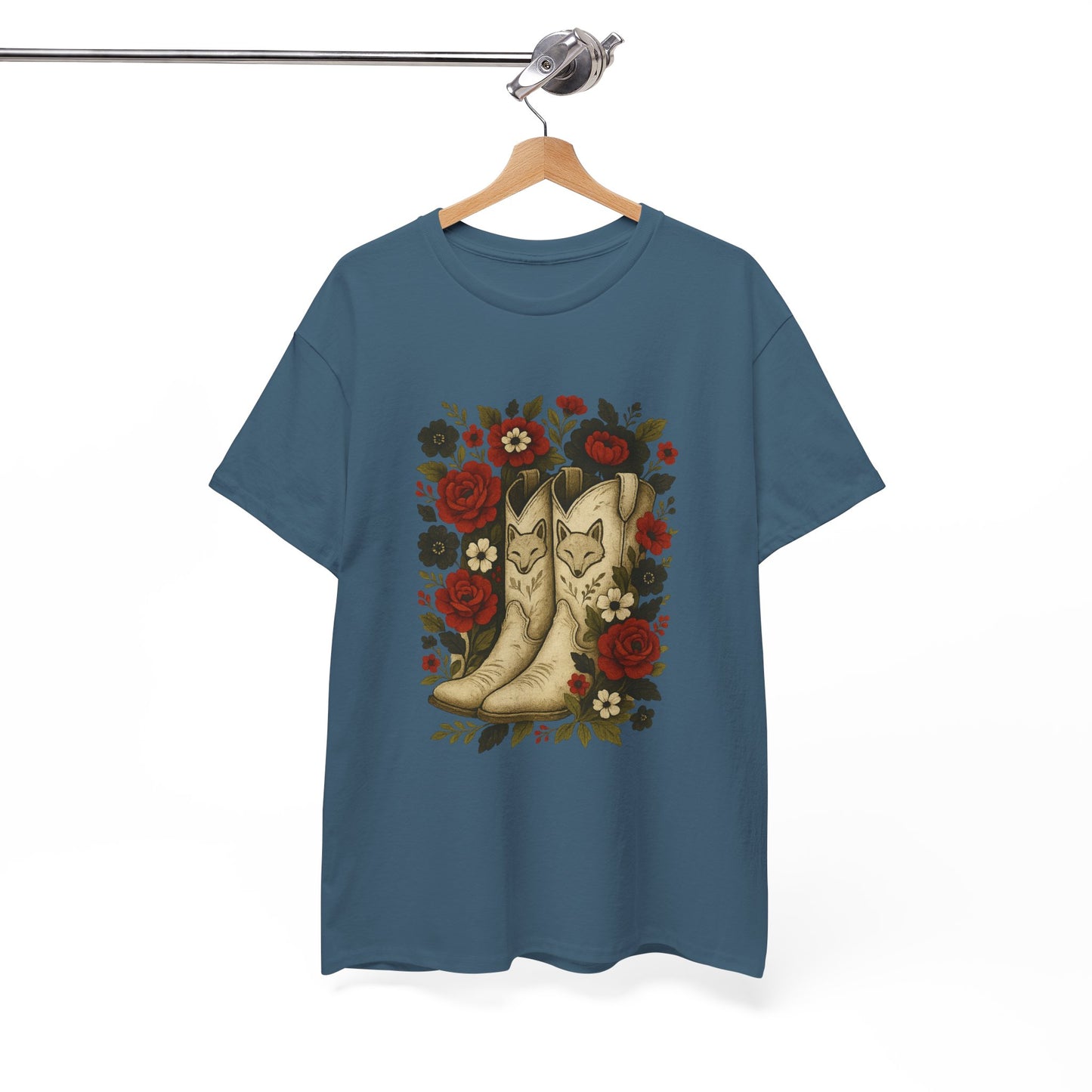 AR State Red Wolves Vintage Floral Cowboy Boots Tee