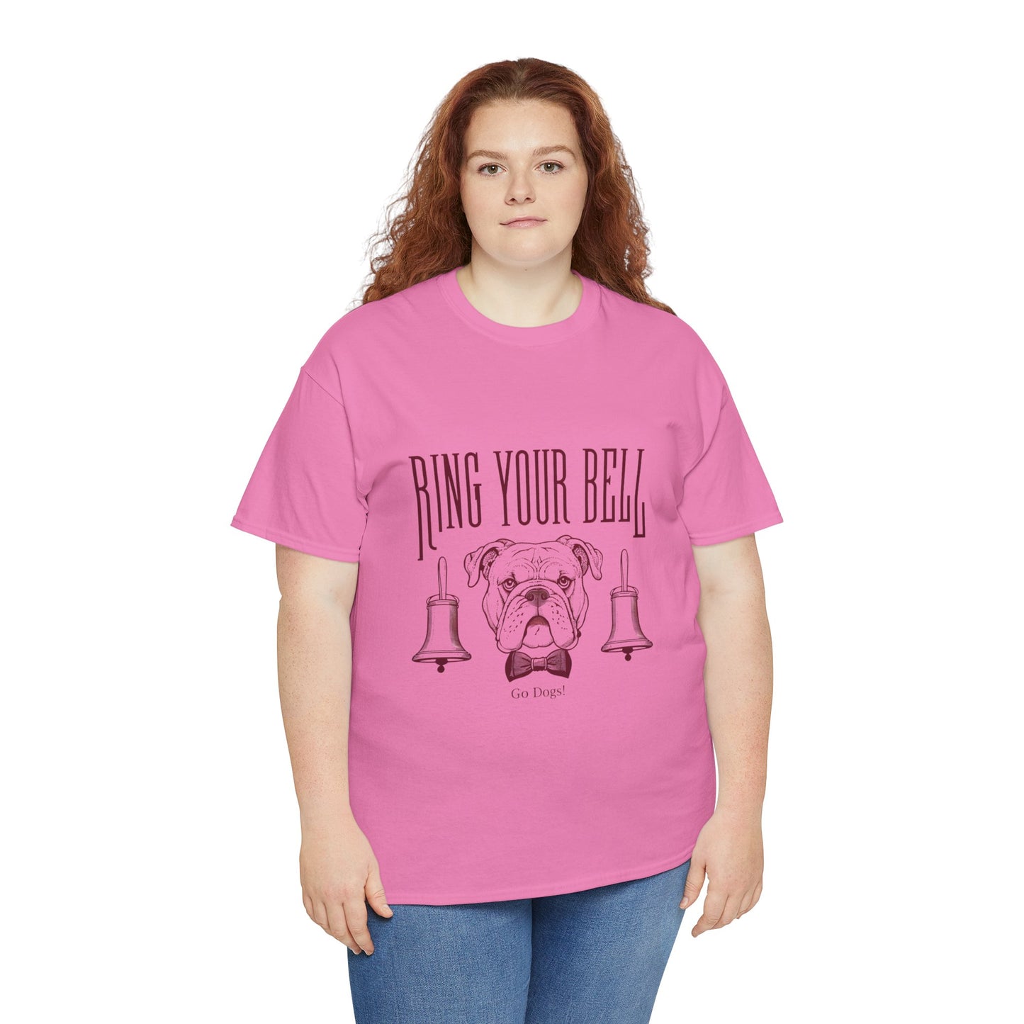 Dog Lover's Unisex Heavy Cotton Tee | 'Ring Your Bell' Shirt, Bulldog Tee, Pet Owner Gift, Funny Dog Apparel, Casual Wear