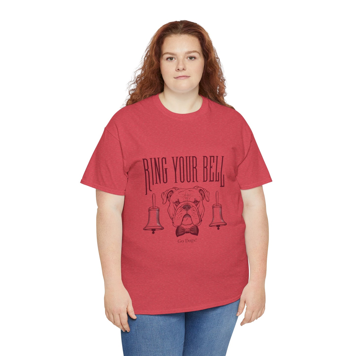 Dog Lover's Unisex Heavy Cotton Tee | 'Ring Your Bell' Shirt, Bulldog Tee, Pet Owner Gift, Funny Dog Apparel, Casual Wear
