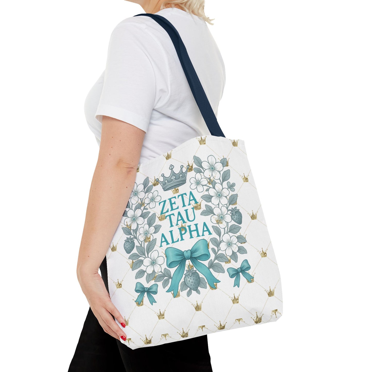Zeta Tau Alpha Tote Bag | Sorority Bags, Floral Design, Gift for Sisters, Campus Essentials, Personalized Tote
