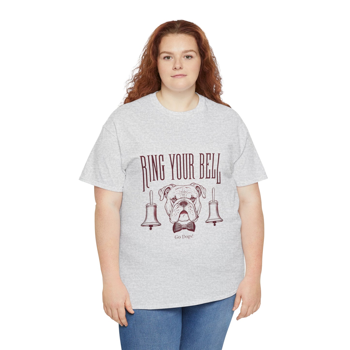 Dog Lover's Unisex Heavy Cotton Tee | 'Ring Your Bell' Shirt, Bulldog Tee, Pet Owner Gift, Funny Dog Apparel, Casual Wear