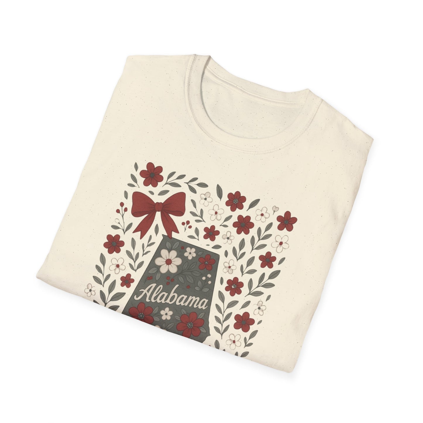 Alabama Floral Unisex T-Shirt, Southern Pride Shirt, Gift for Her, Travel Tee, Spring Apparel