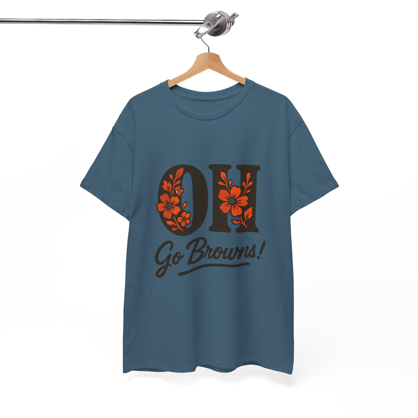 OH Go Browns Floral Unisex Tee, Fan Apparel, Game Day Shirt, Casual Wear, Gift for Sports Lovers