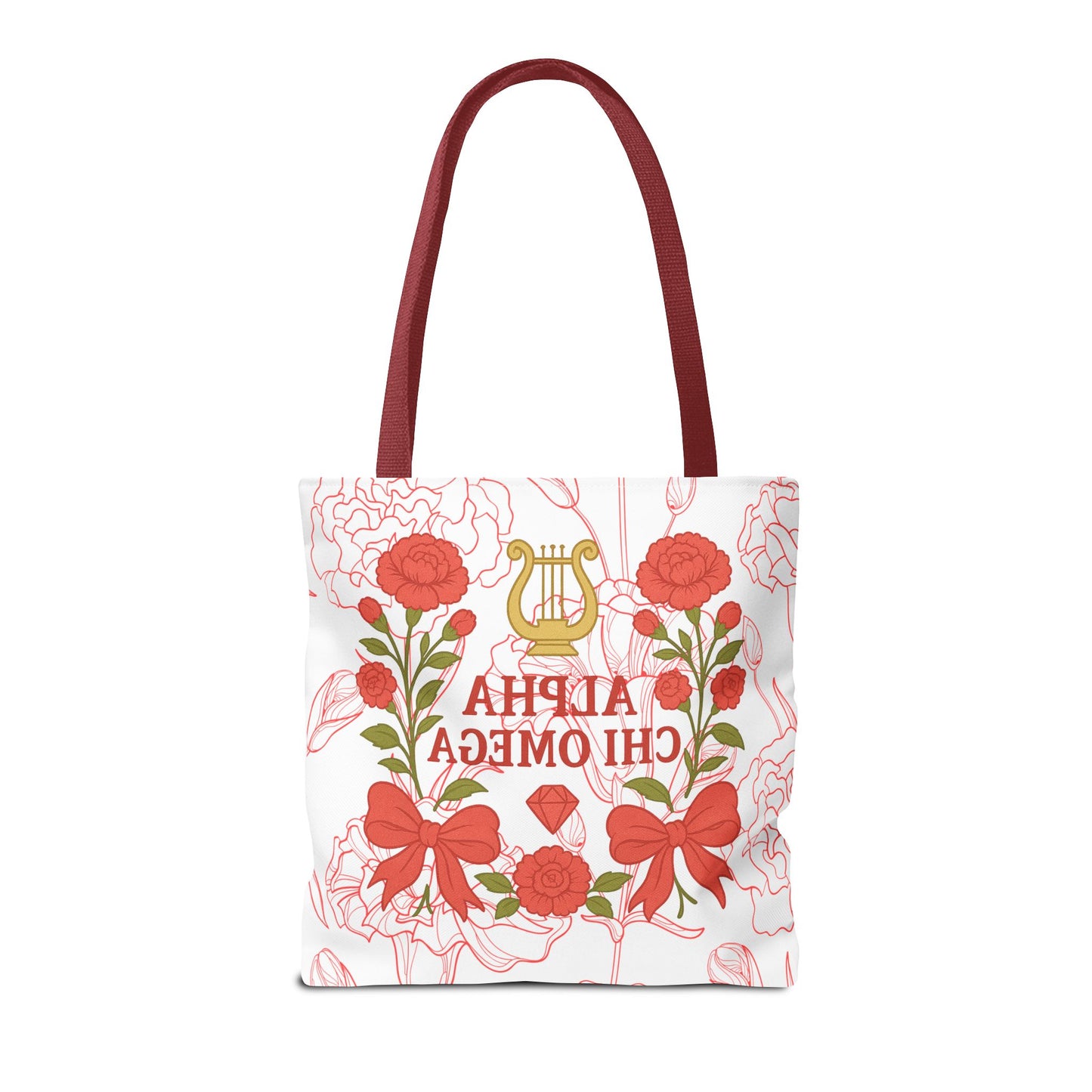 Floral Sorority Alpha Chi Omega Tote Bag, College Essentials, Gift for Sorority Sisters, Eco-Friendly Shopping Tote, Alpha Chi Omega Apparel