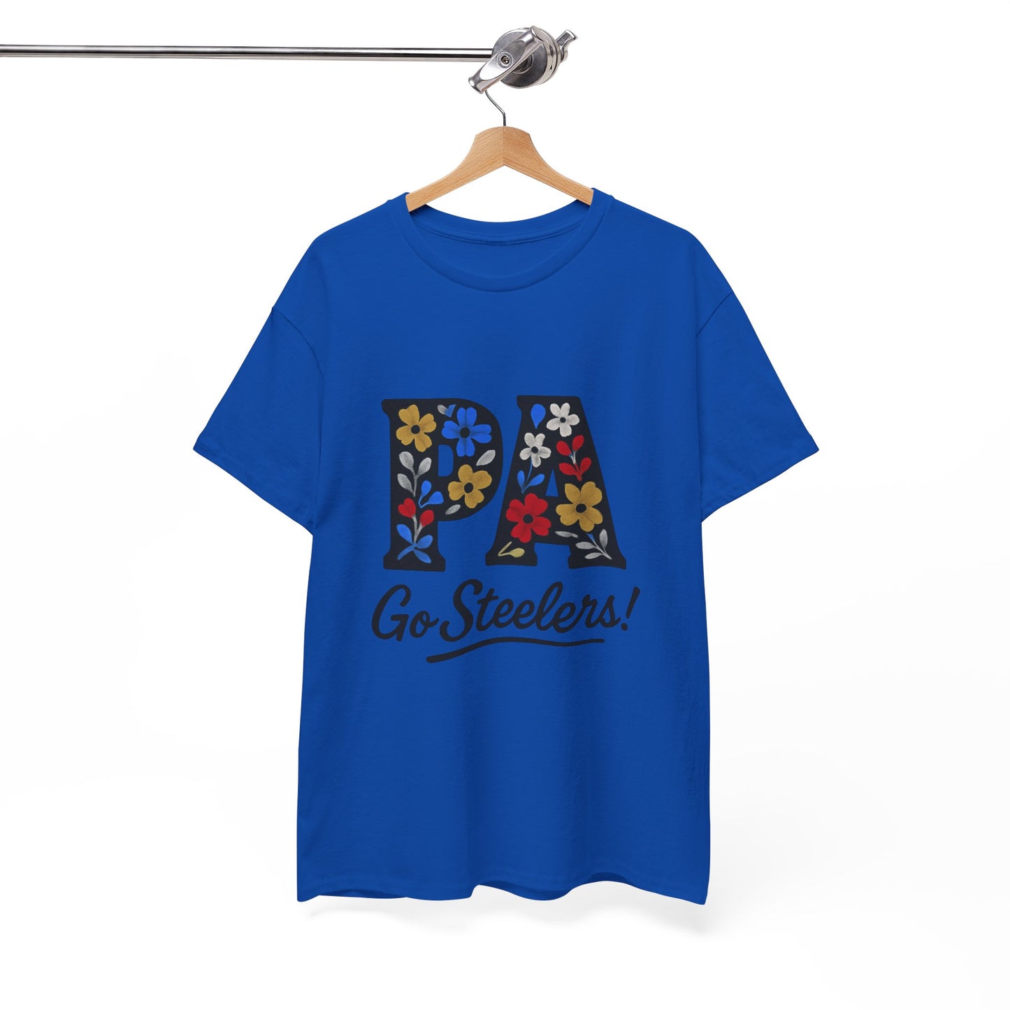Sports Fan Tee - Floral PA Go Steelers Unisex Heavy Cotton Tee