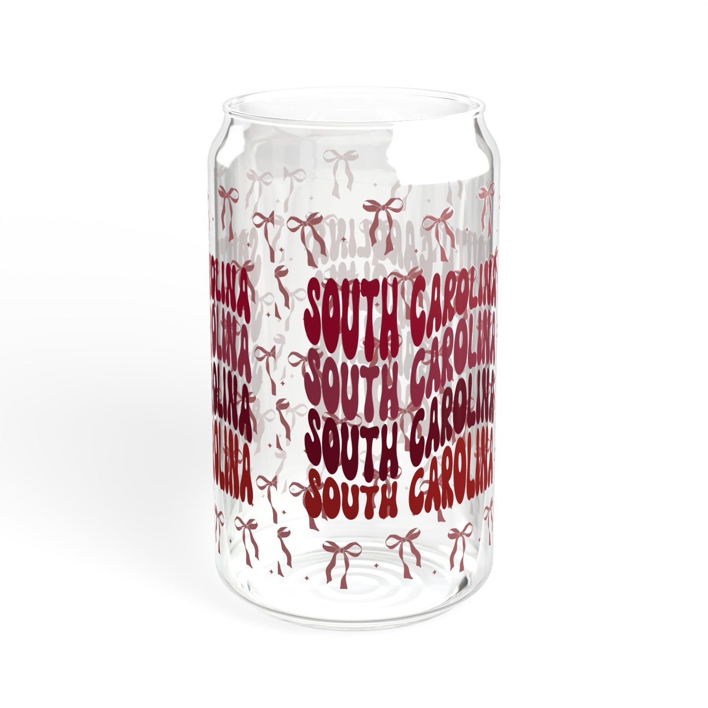 Coquette Bow South Carolina Sipper Glass, 16oz | Tropical Drinkware, Summer Sipping, Perfect for Beach Days, SC gamecocks, south carolina gift, graduation gift