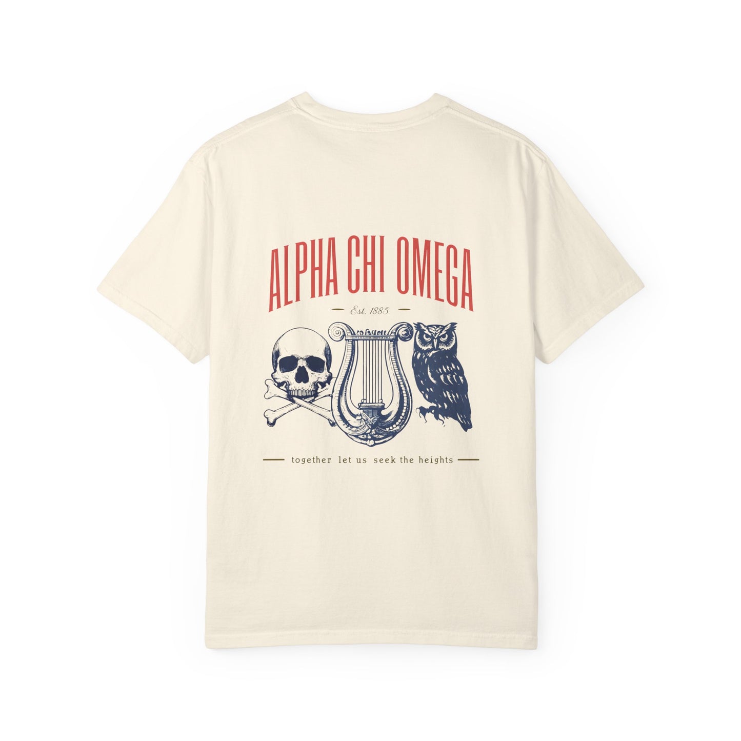 Alpha Chi Omega Garment-Dyed T-shirt, Unisex College Apparel, Sorority Shirt, Graduation Gift, Vintage Style Tee