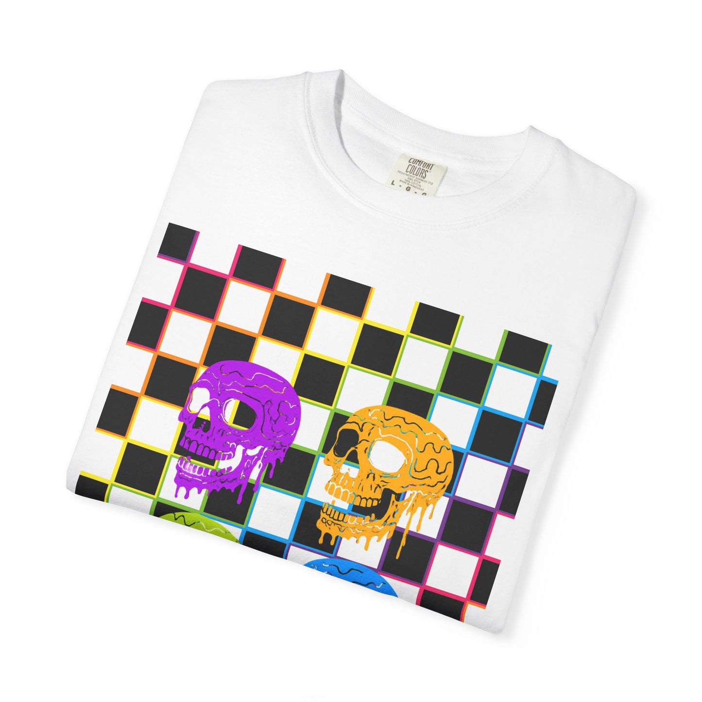 Vibrant Skull Graphic T-Shirt, Unisex Tee, Halloween Outfit, Alternative Fashion, Festival Wear, Casual Street Style