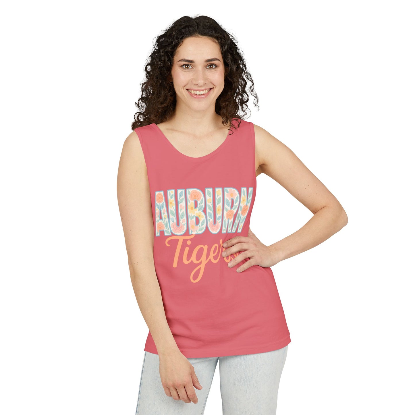 Auburn Tigers Garment-Dyed Tank Top, Summer Fashion, Sports Apparel, College Gear, Gifts for Students, Comfort Colors
