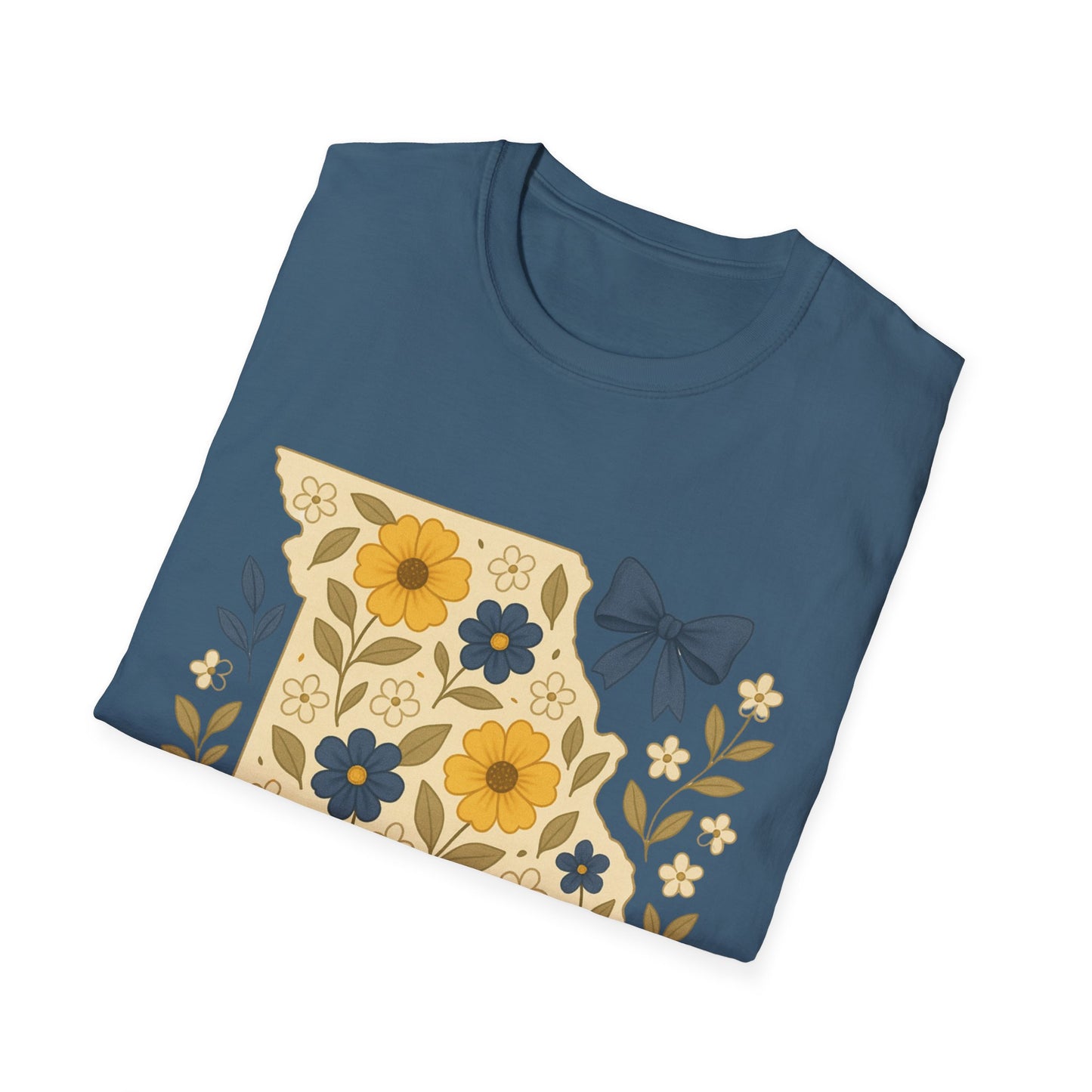 Missouri Floral Unisex T-Shirt, Softstyle Tee, Gift for Her, Spring Fashion, Casual Wear, Personalized Shirt, Eco-Friendly Apparel