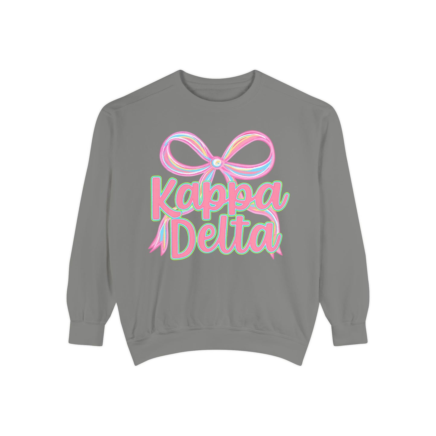 KD Comfort Colors Garment-Dyed Sweatshirt, Sorority Apparel, Cozy Gift, College Sweatshirt, Valentine's Day Gift, Customizable Sweater