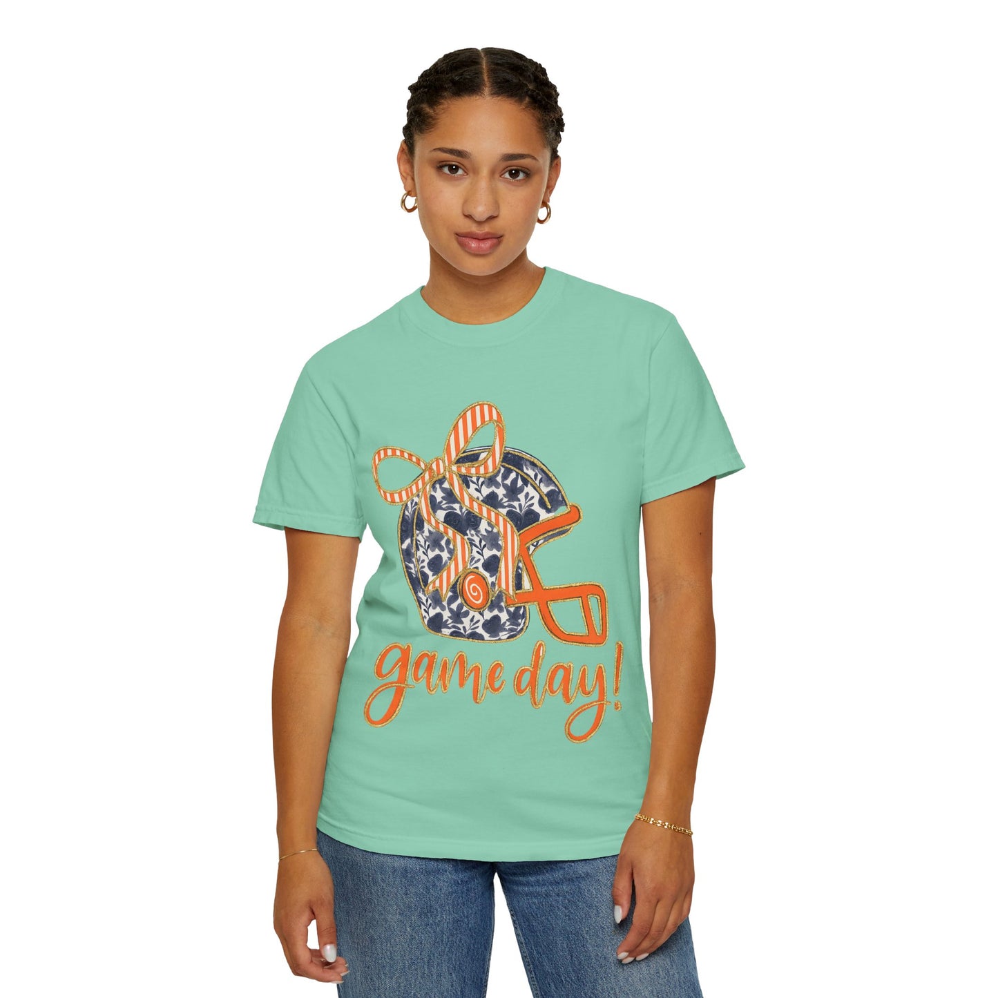 Game Day Coquette Style, Football Helmet T-Shirt | Unisex Sports Tee for Football Fans | Perfect for Tailgating, Game Everyday Wear