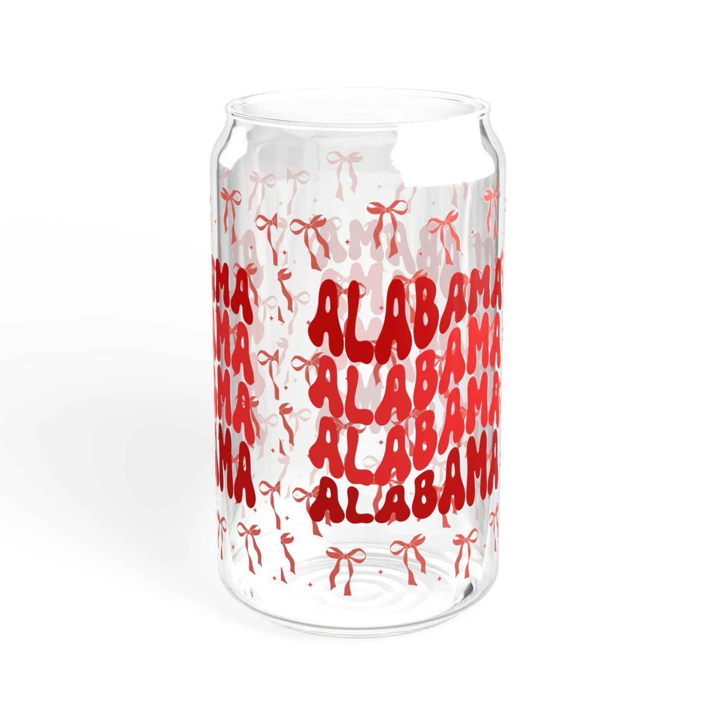 Coquette Bow Alabama Sipper Glass, 16oz - Bama Drinkware, Summer Vibes, Bama Game Day, Fun Home Decor, Eco-Friendly Straw, Graduation Gift, RTR Gift