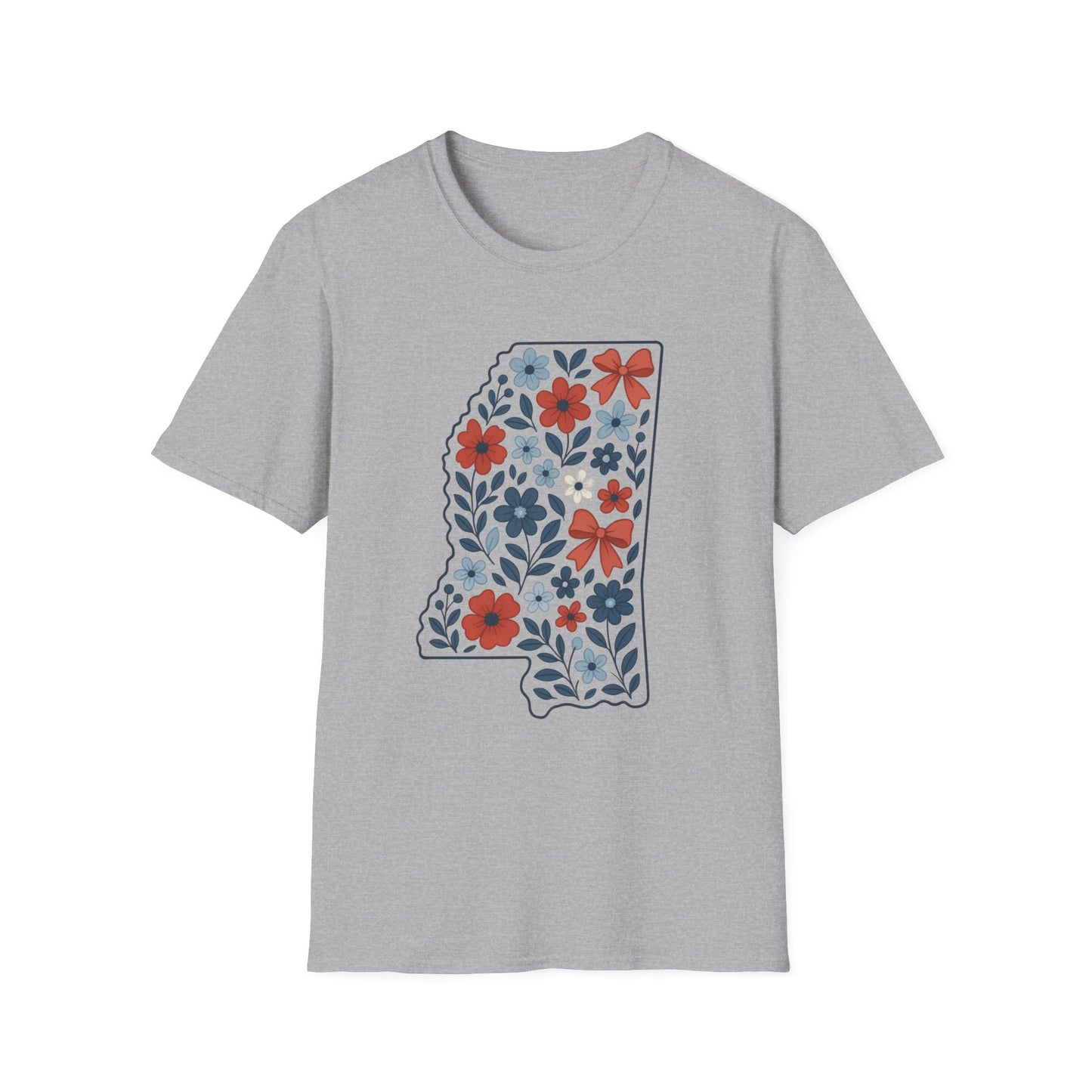 Mississippi Floral Unisex T-Shirt, Casual Tee, Gift for Her, Summer Apparel, Nature Lover Shirt, State Pride Clothing