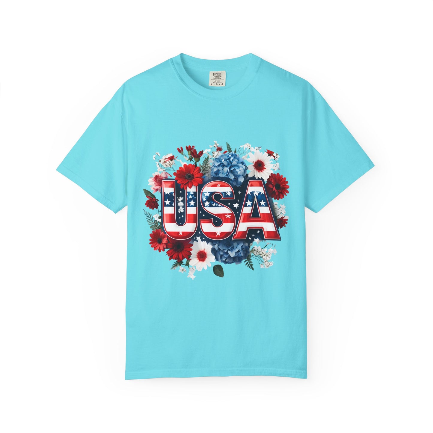 Patriotic Floral USA T-Shirt