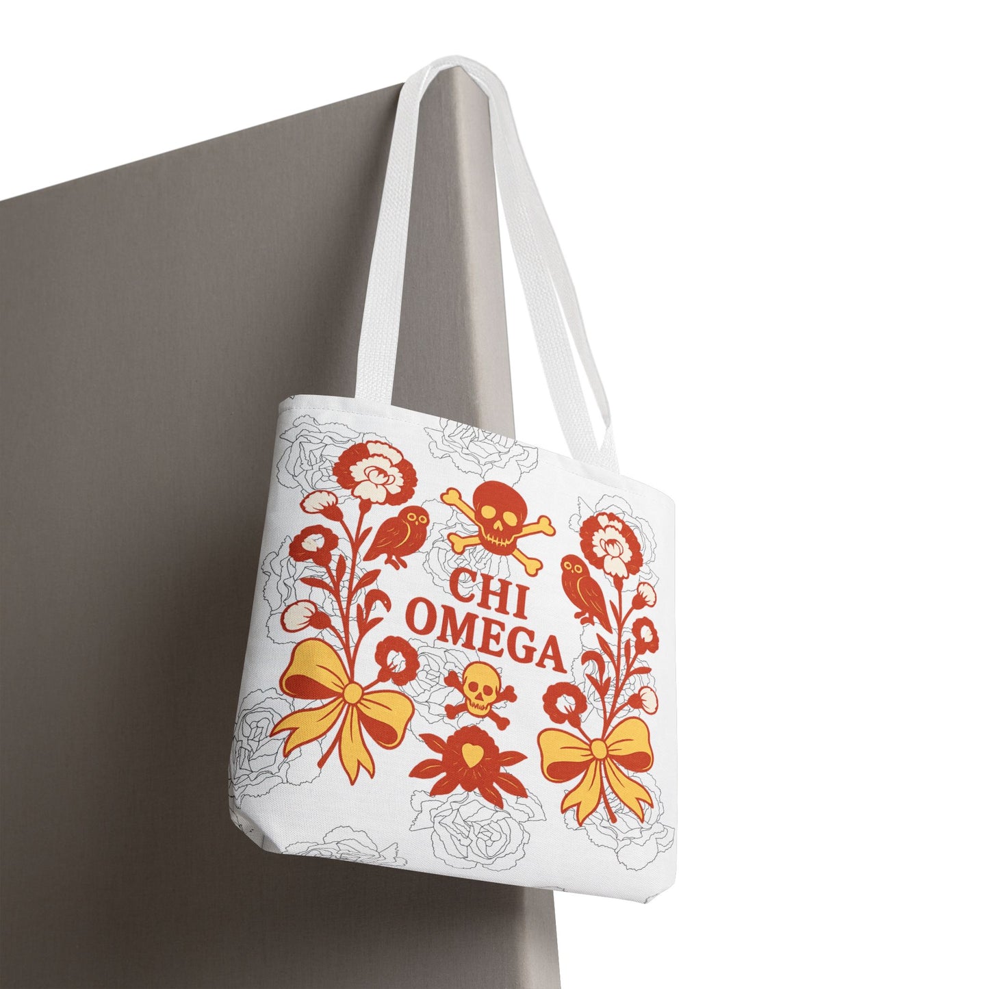 Chi Omega Floral Tote Bag