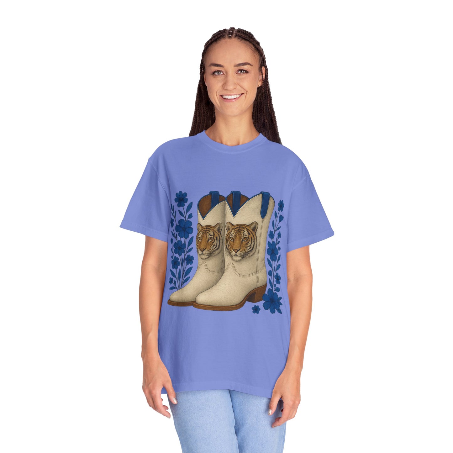 Graphic T-Shirt - Cowboy Boots & Tigress, Unisex Tee, Vintage Country Style-Memphis Tiger Fan