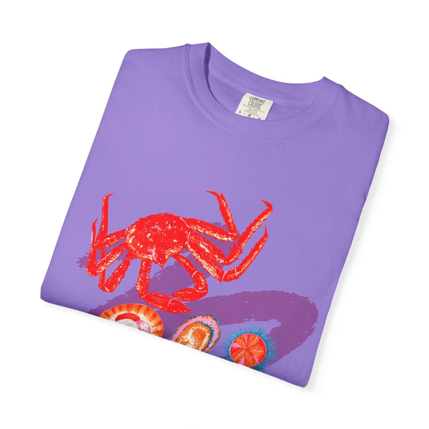 Comfort Colors Vibrant Seafood T-Shirt, French Coastal Tee, Distressed Shirt, Oversized Coquette Aesthetic, Nautical Style