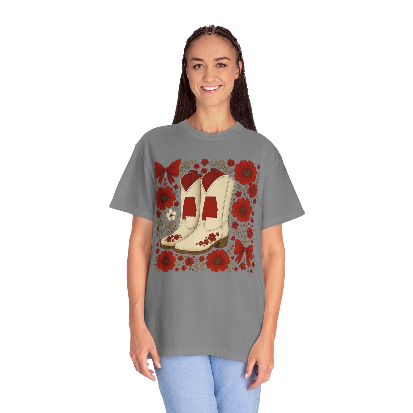 Vintage Cowboy Boots Floral Unisex T-shirt - Alabama Fan, Bama Game Day