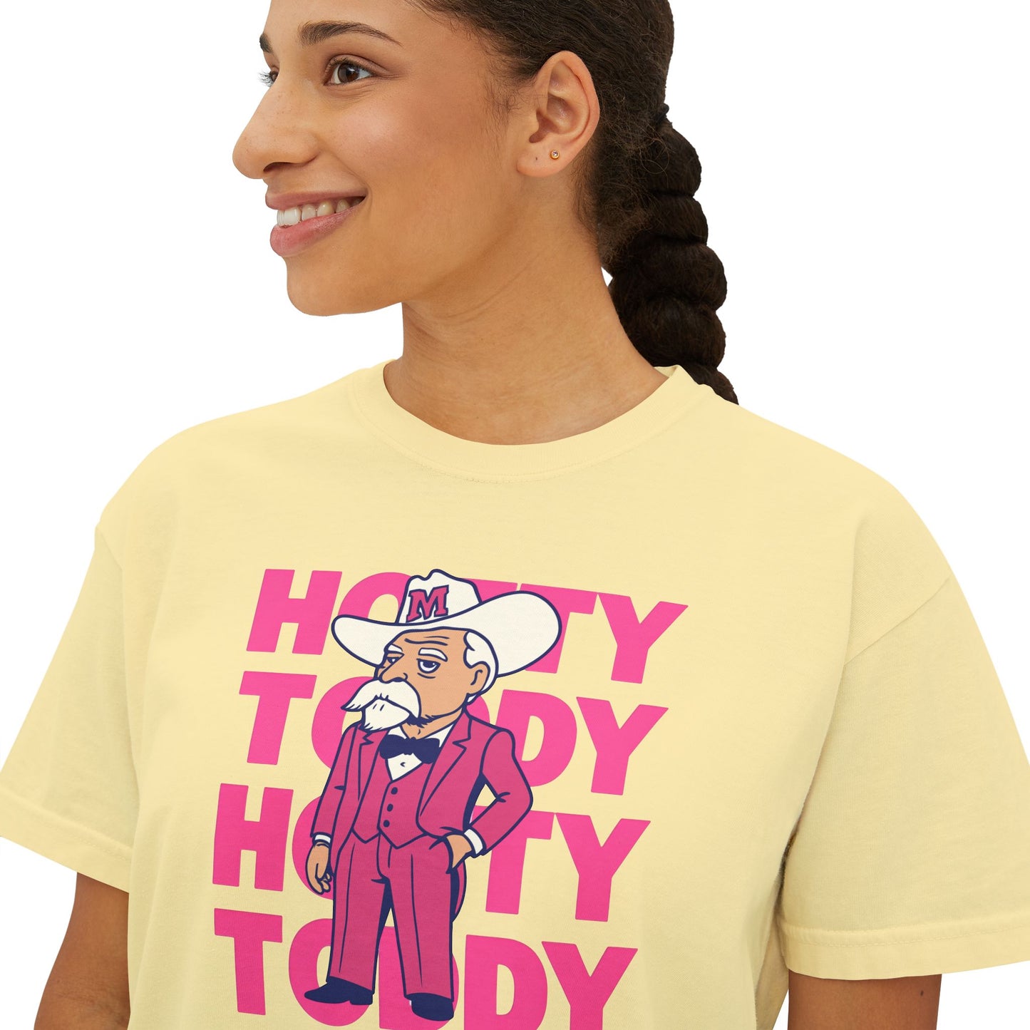 Pink Hotty Toddy Boxy Tee | Fun Humor Graphic Shirt