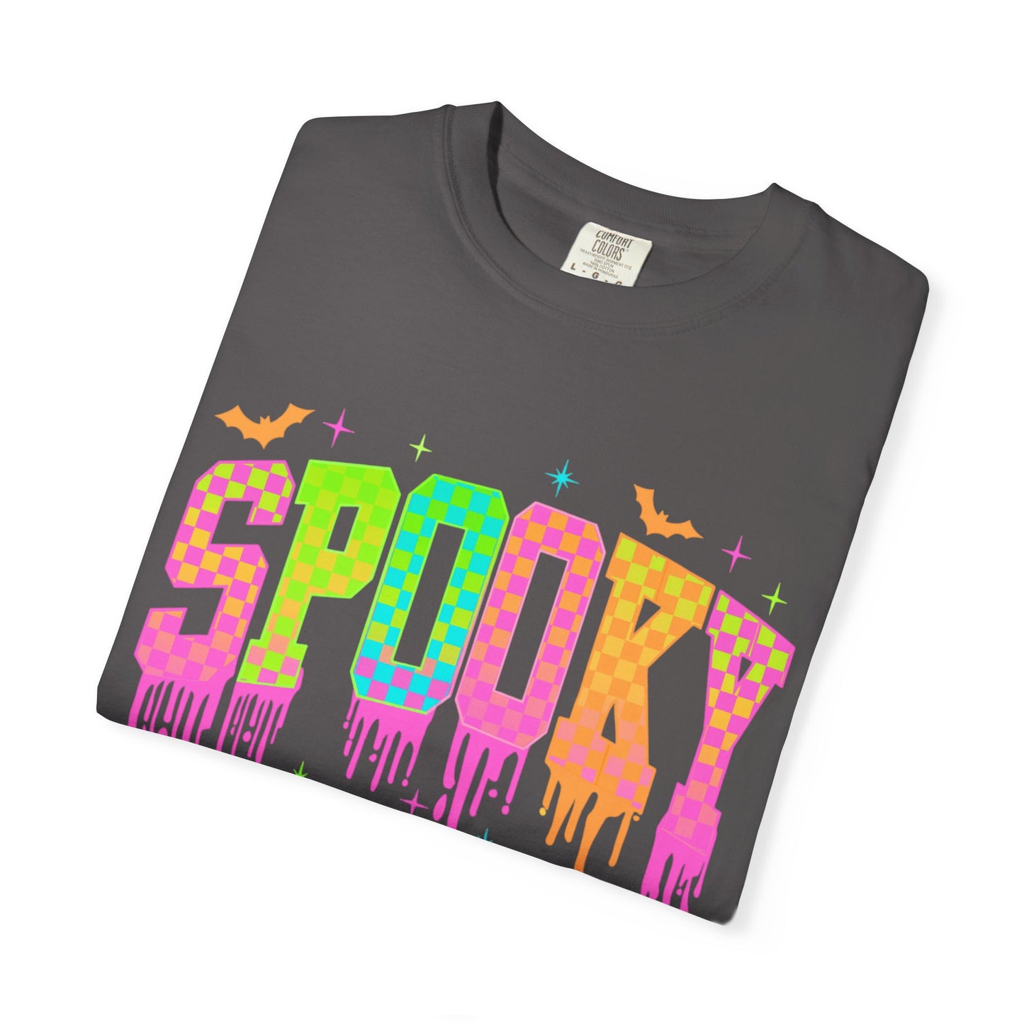 Colorful Neon Checkered Spooky T-Shirt